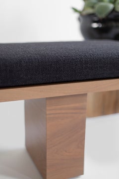 Bertu Patio, Suelo Modern Outdoor Patio Bench, Sapele Greywash
