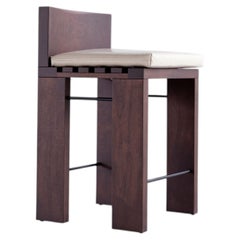 Bertu Stool, Chile Walnut Modern Counter Stool, Walnut