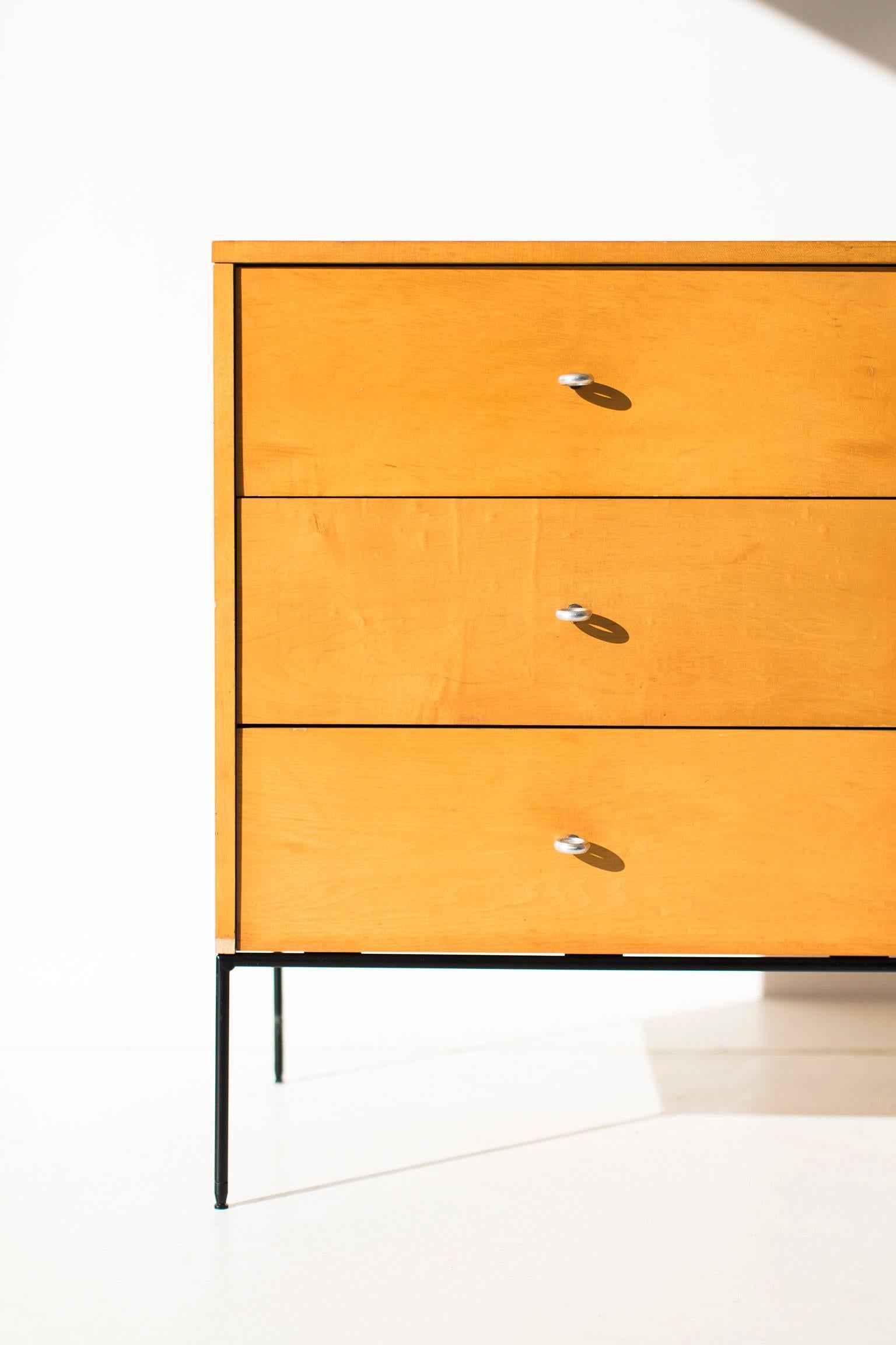Designer: Paul McCobb.

Manufacturer: Winchendon.
Period or model: Mid-Century Modern.
Specs: Maple, iron.

Condition:

These Paul McCobb dressers (Planner Group series) are in good vintage condition with age appropriate wear. The finish is