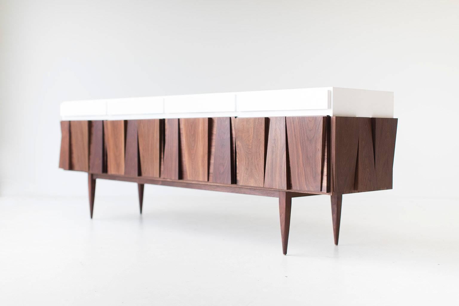 Walnut Modern Credenza - 1607 - Craft Associates Furniture For Sale