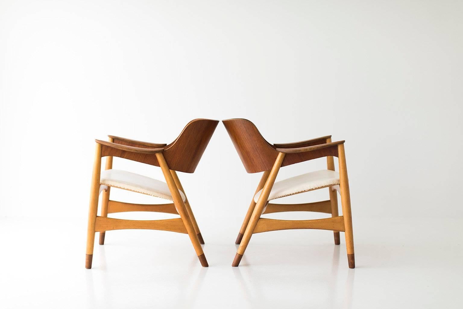 Veneer Jens Hjorth Lounge Chairs for Randers Stolefabrik
