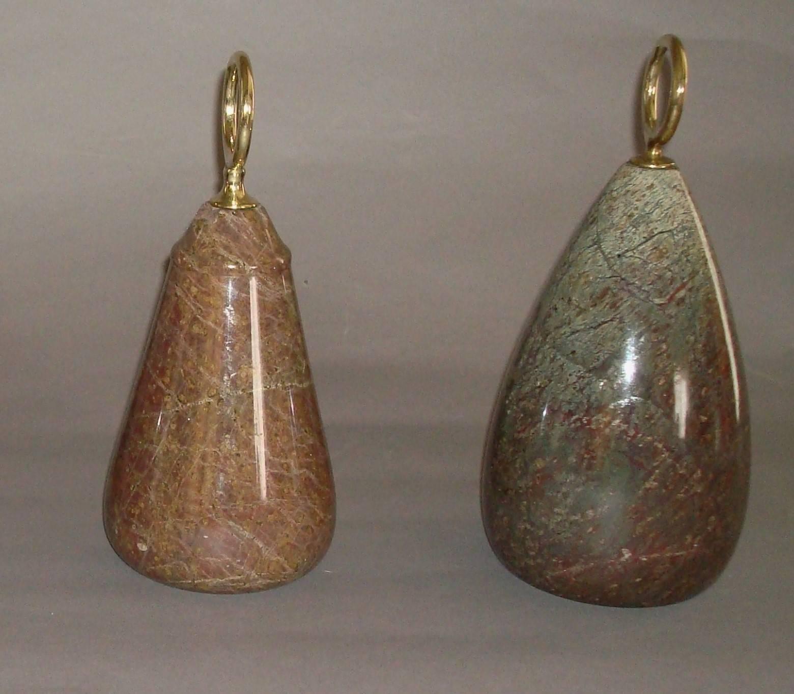 European Two 19th Century 'Serpentine' Marble Door Stops / Porters