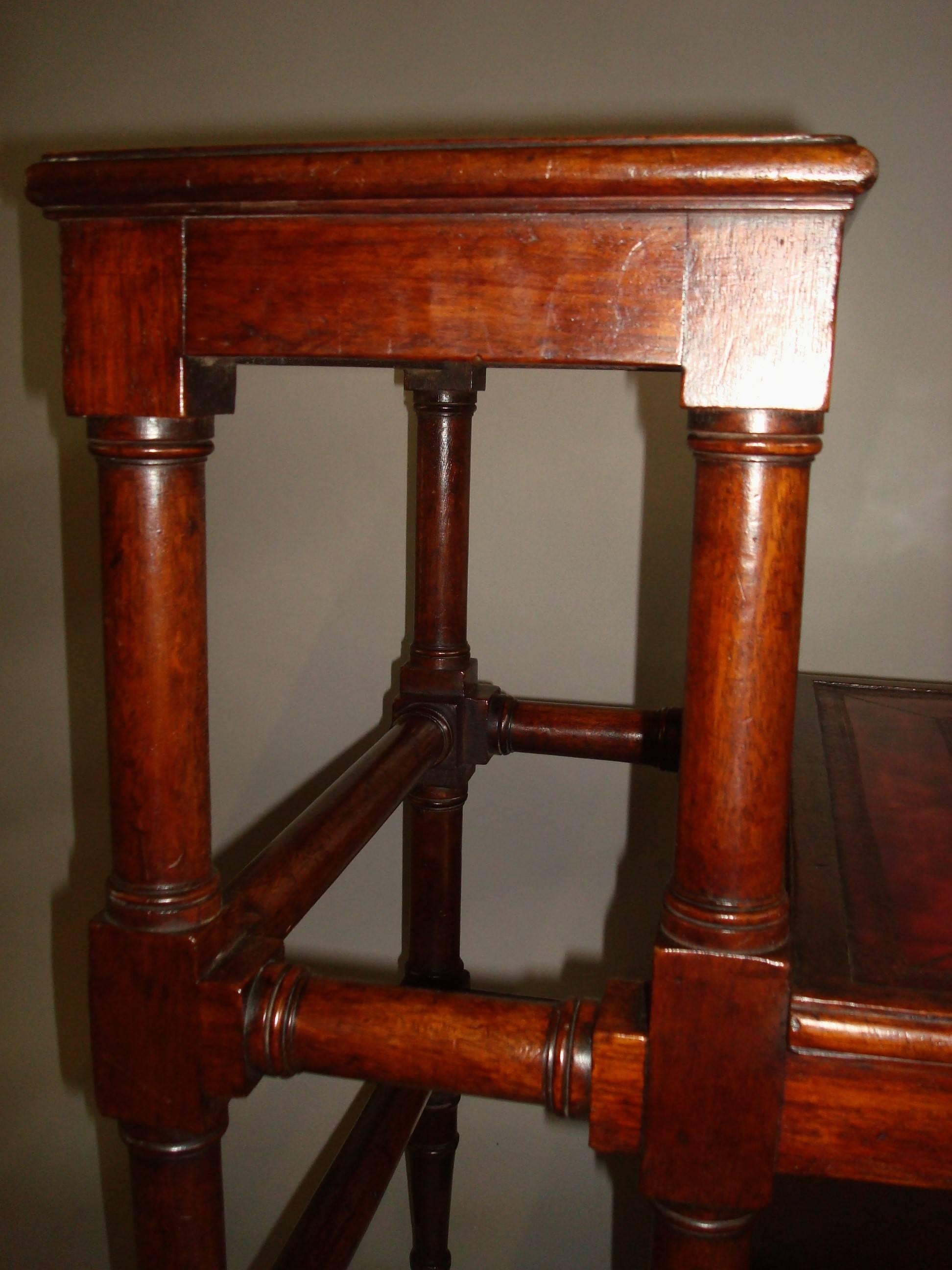 George III Mahogany Library Steps with Red Leather Treads 4