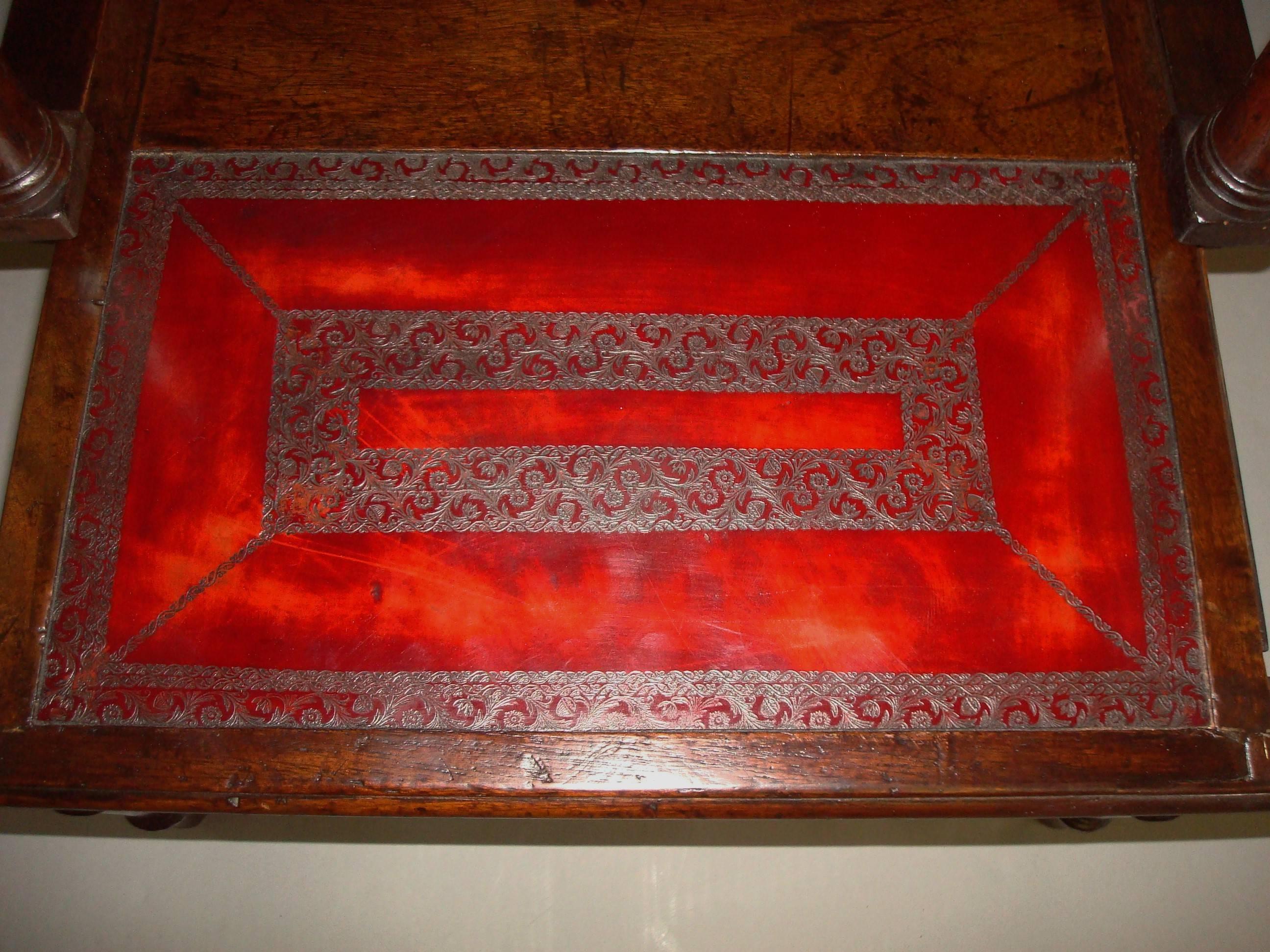 George III Mahogany Library Steps with Red Leather Treads 3