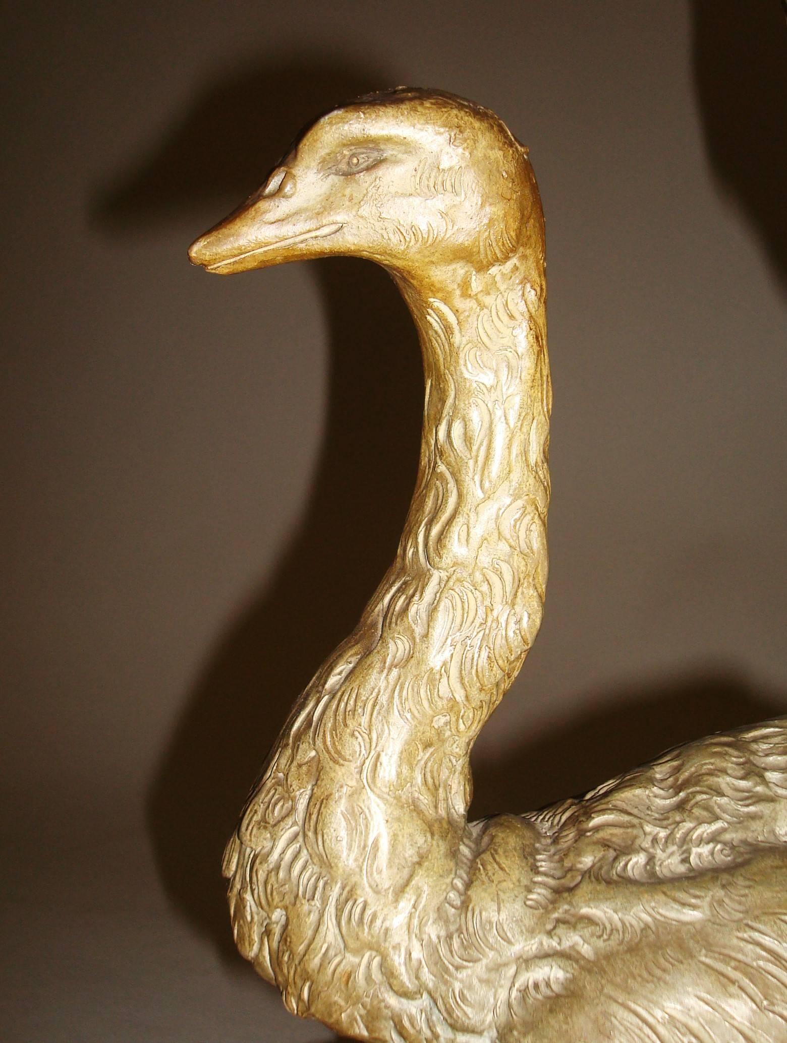 Early 20th Century Terracotta Sculpture of Ostriches For Sale 2