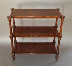 19th Century Burl Walnut Three-Tier Étagère