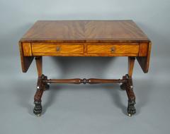 Regency Satin and Rosewood Sofa Table, in the Manner of Thomas Hope
