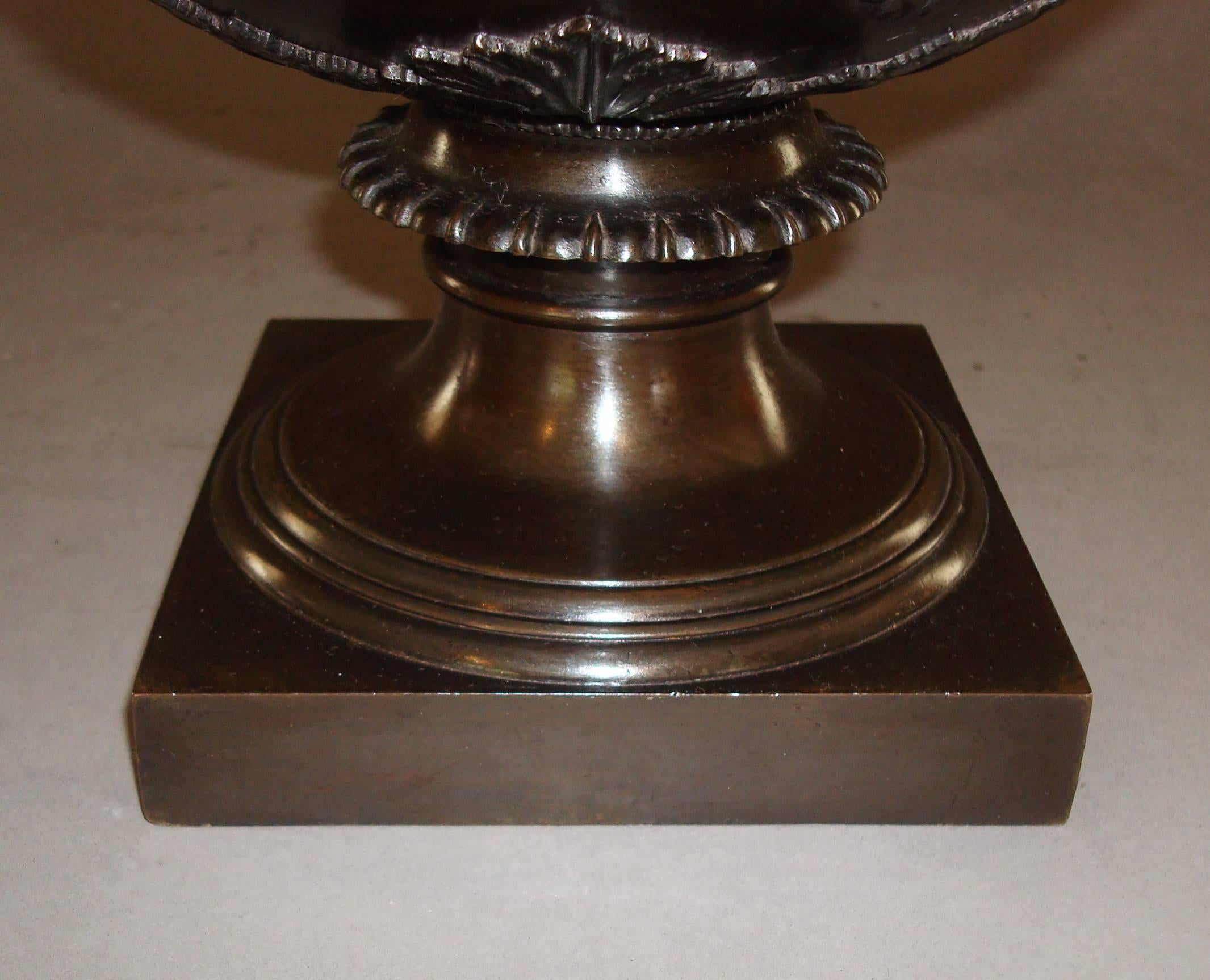 19th Century Grand Tour Bronze Warwick Vase In Excellent Condition For Sale In Moreton-in-Marsh, Gloucestershire