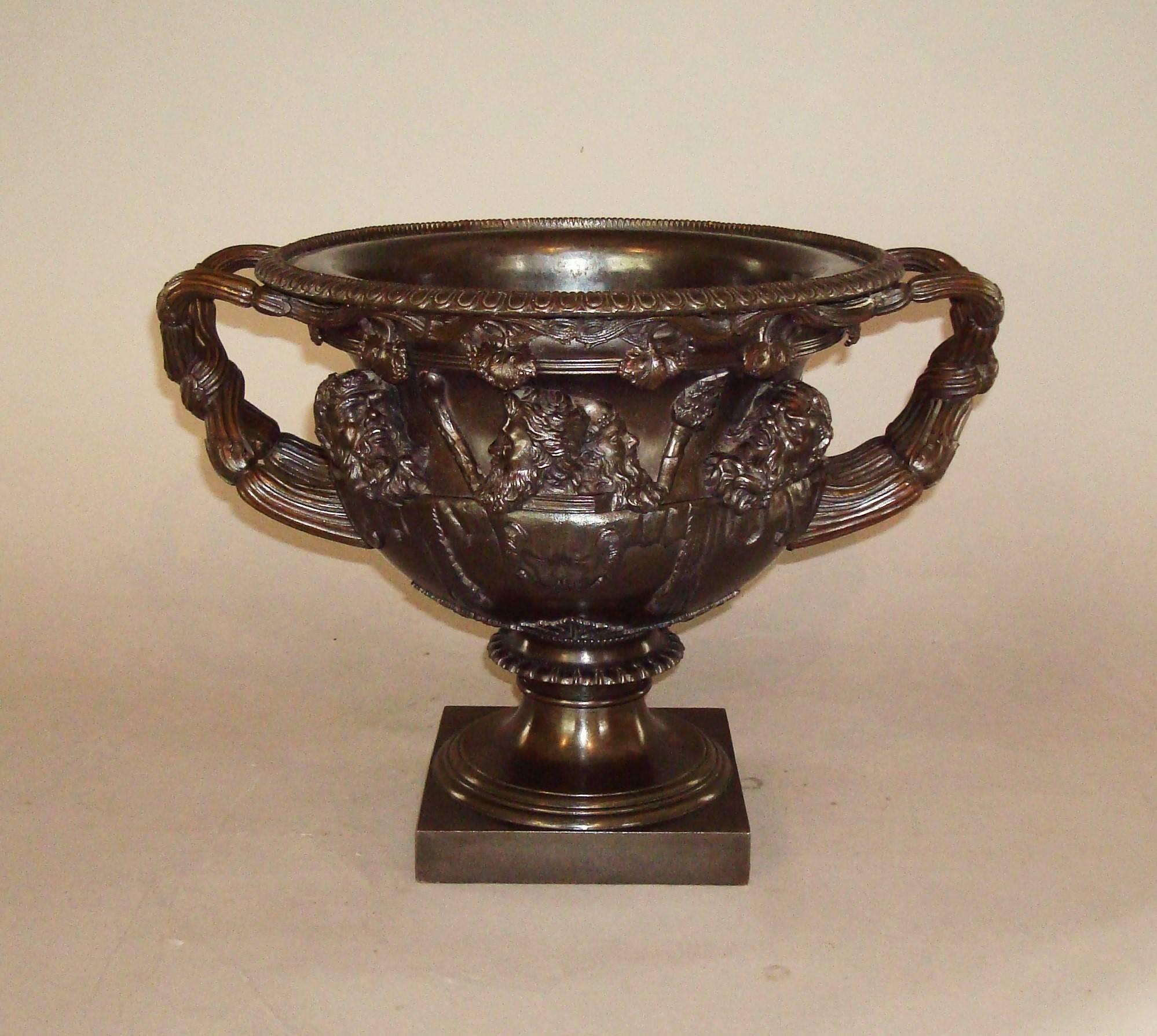 Mid-19th Century 19th Century Grand Tour Bronze Warwick Vase For Sale