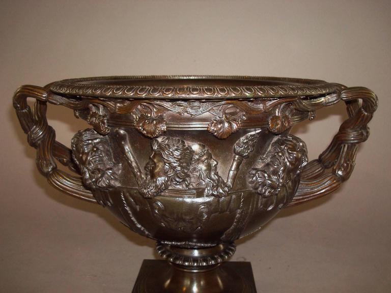 19th Century Grand Tour Bronze Warwick Vase For Sale at 1stDibs