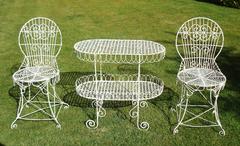 19th Century Wirework Garden Table and Chairs