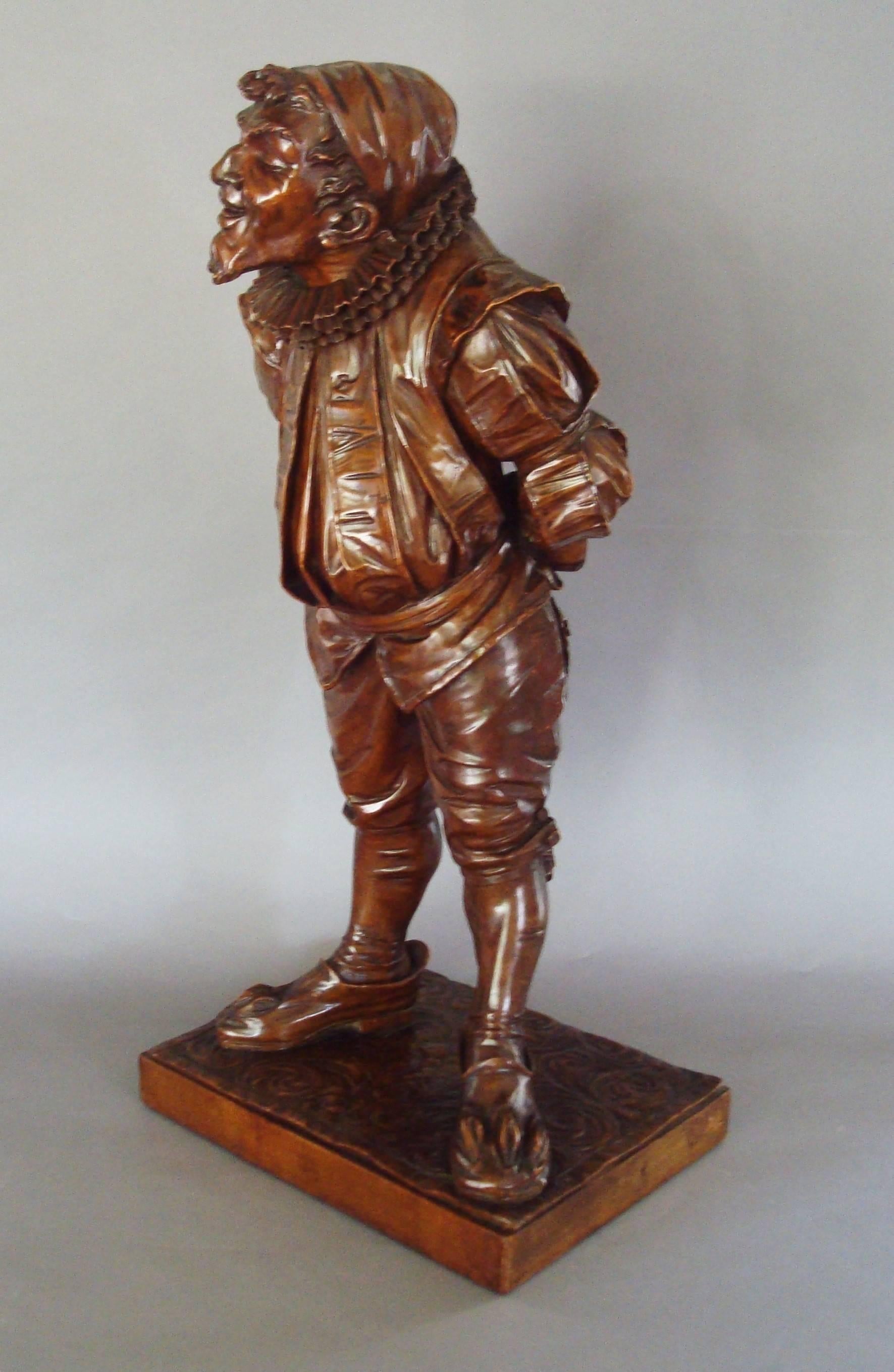 Hand-Carved 19th Century Italian Carved Walnut 'Gobbo' Sculpture