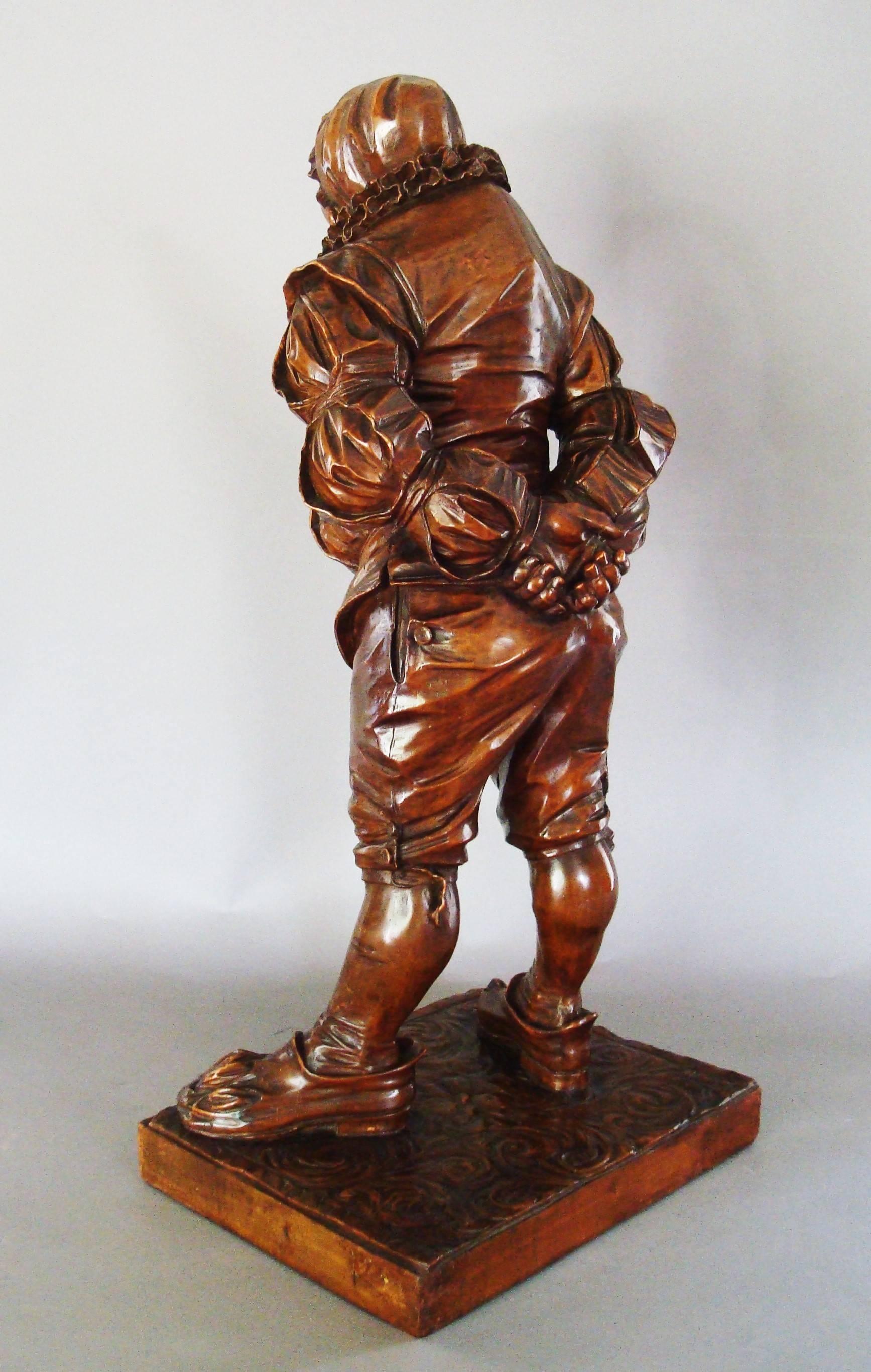 Mid-19th Century 19th Century Italian Carved Walnut 'Gobbo' Sculpture