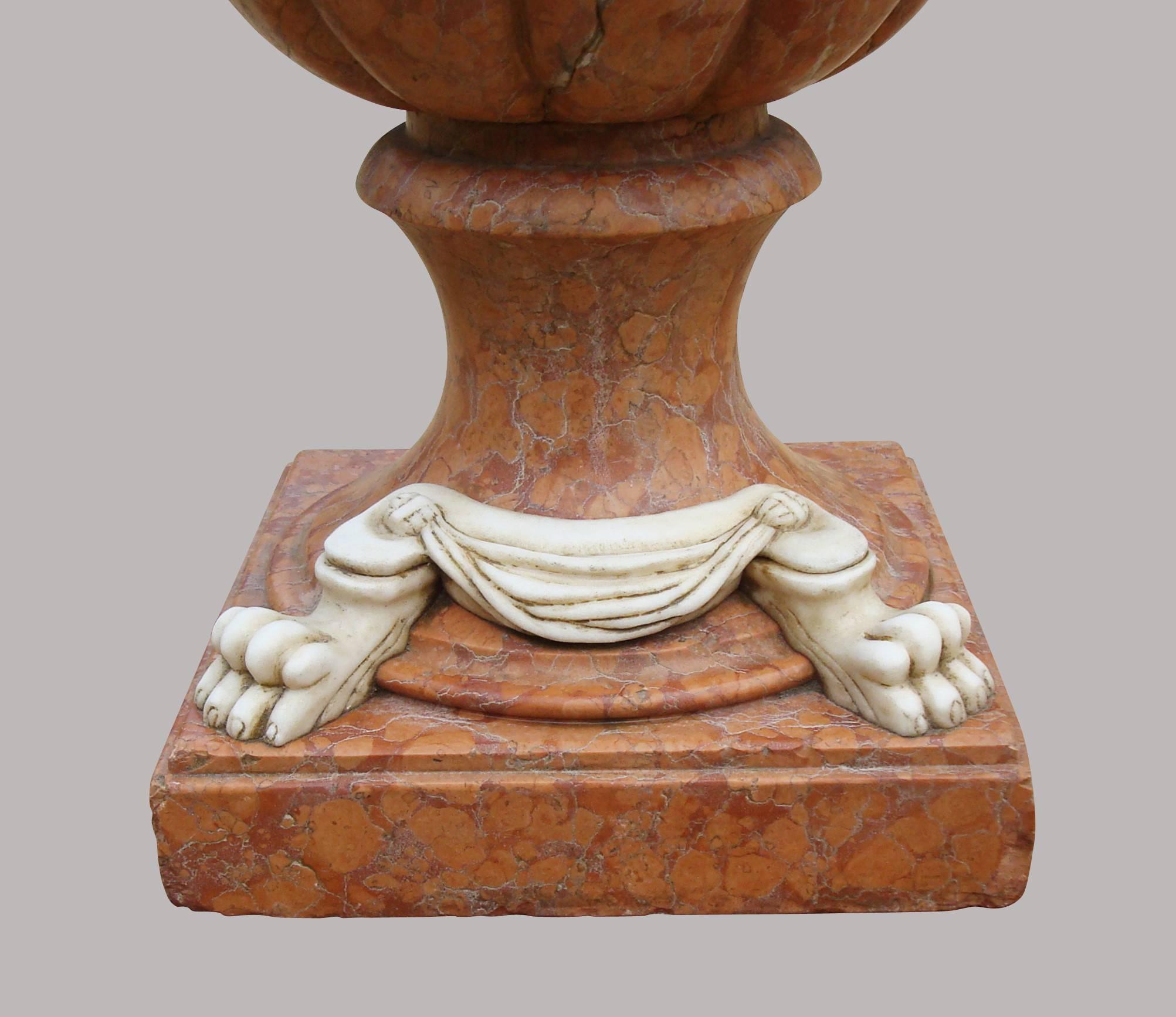 Mid-19th Century 19th Century Italian Large Marble Urn For Sale