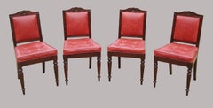 Late Regency Set of Four Mahogany and Leather Side Chairs by Gillows