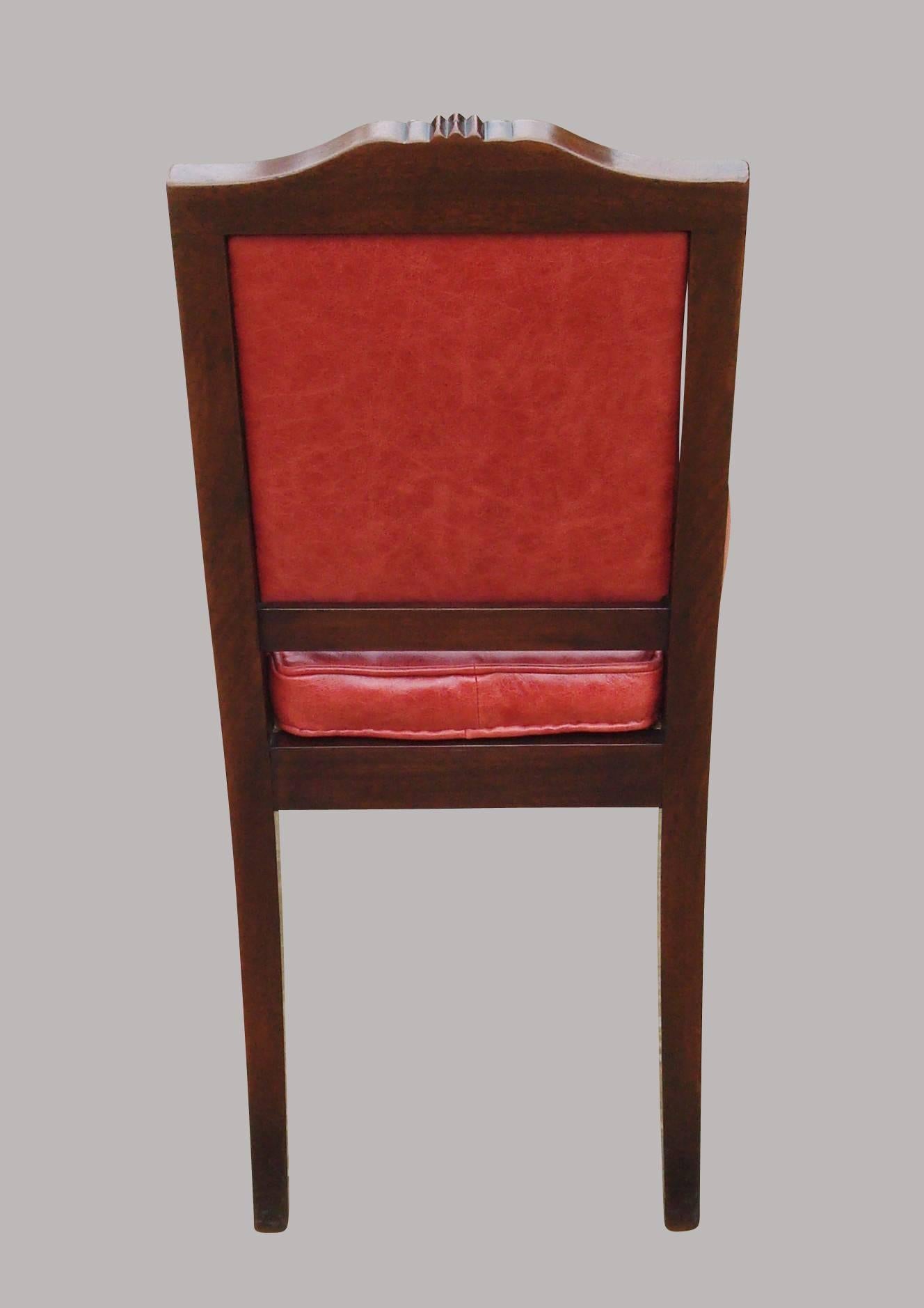 Mid-19th Century Late Regency Set of Four Mahogany and Leather Side Chairs by Gillows For Sale