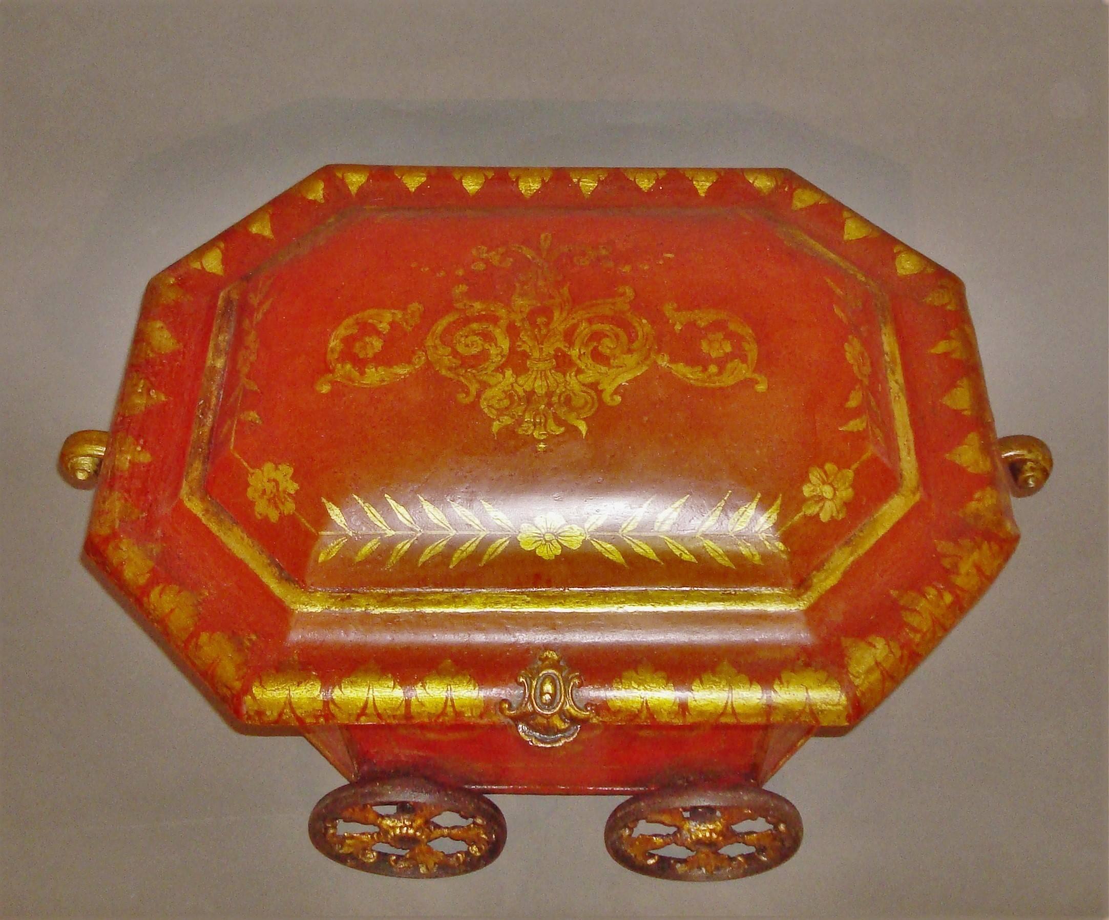 Mid-19th Century Regency Painted Tole Coal Box or Coal Hod For Sale