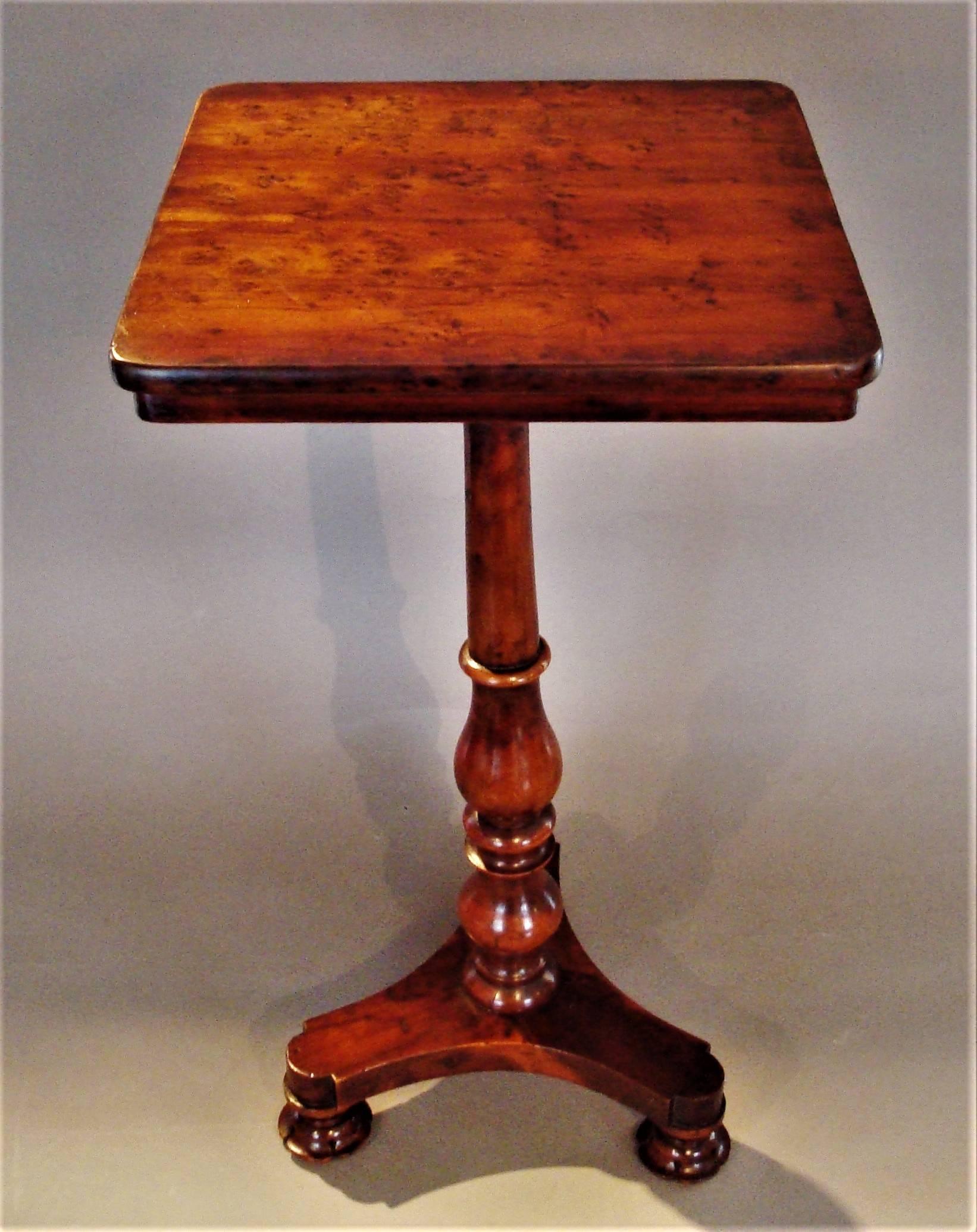 English Regency Yew Wood Wine Occasional Table For Sale