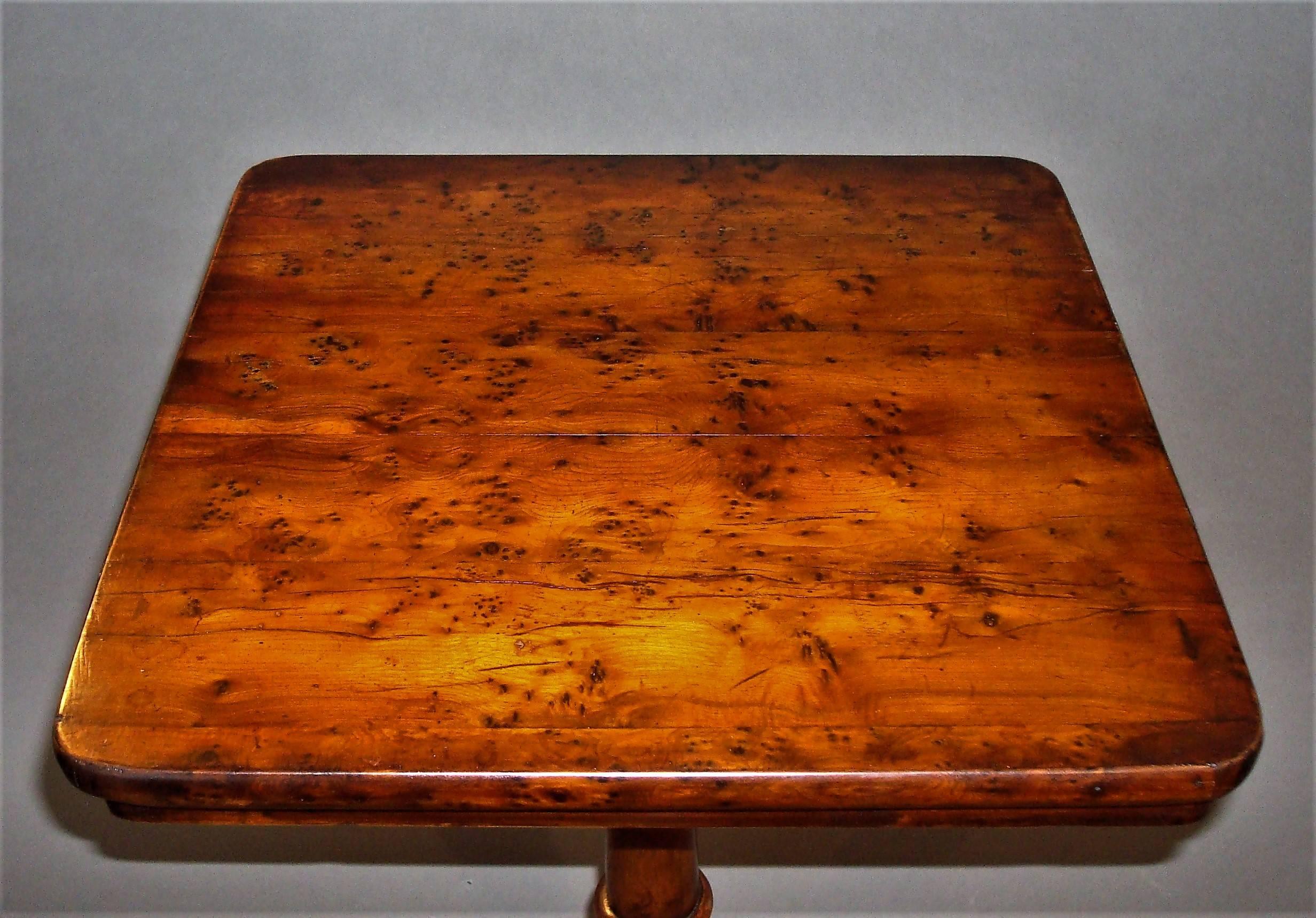 Regency Yew Wood Wine Occasional Table For Sale 1