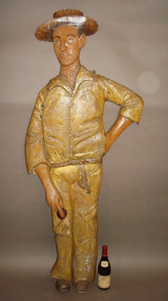 Early 20th Century Lifesize Figure of Cricketer