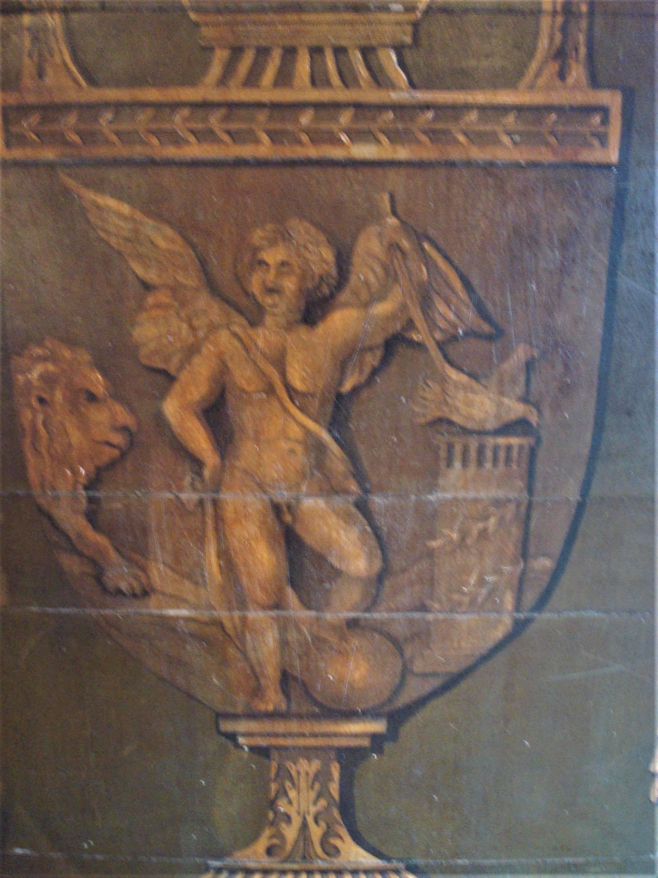 19th Century French Painted Neoclassical Panel 1