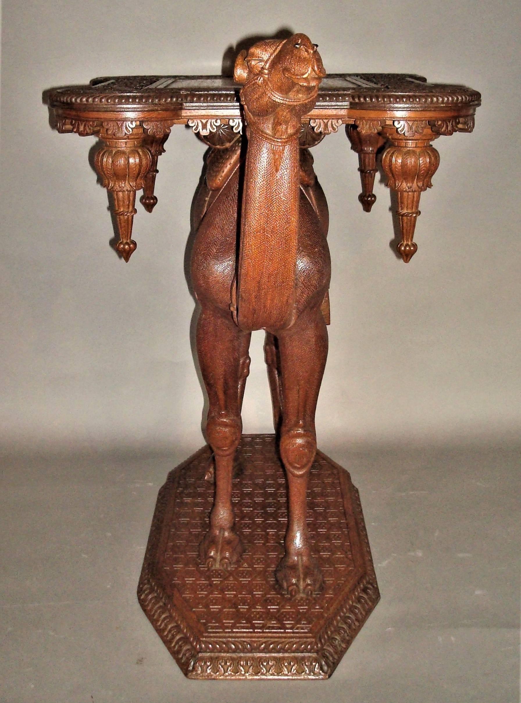 19th Century Anglo-Indian Carved Camel Table 1