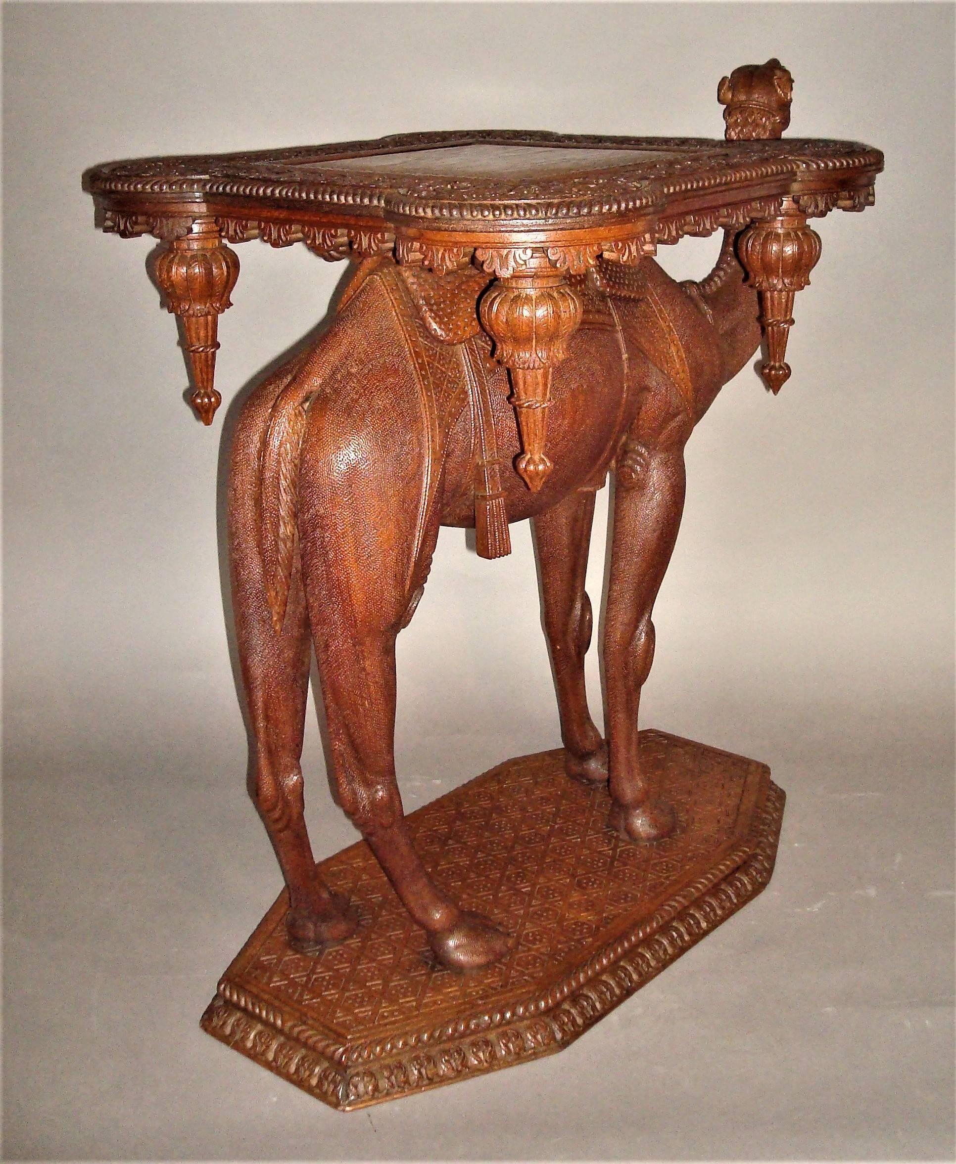 19th Century Anglo-Indian Carved Camel Table 2
