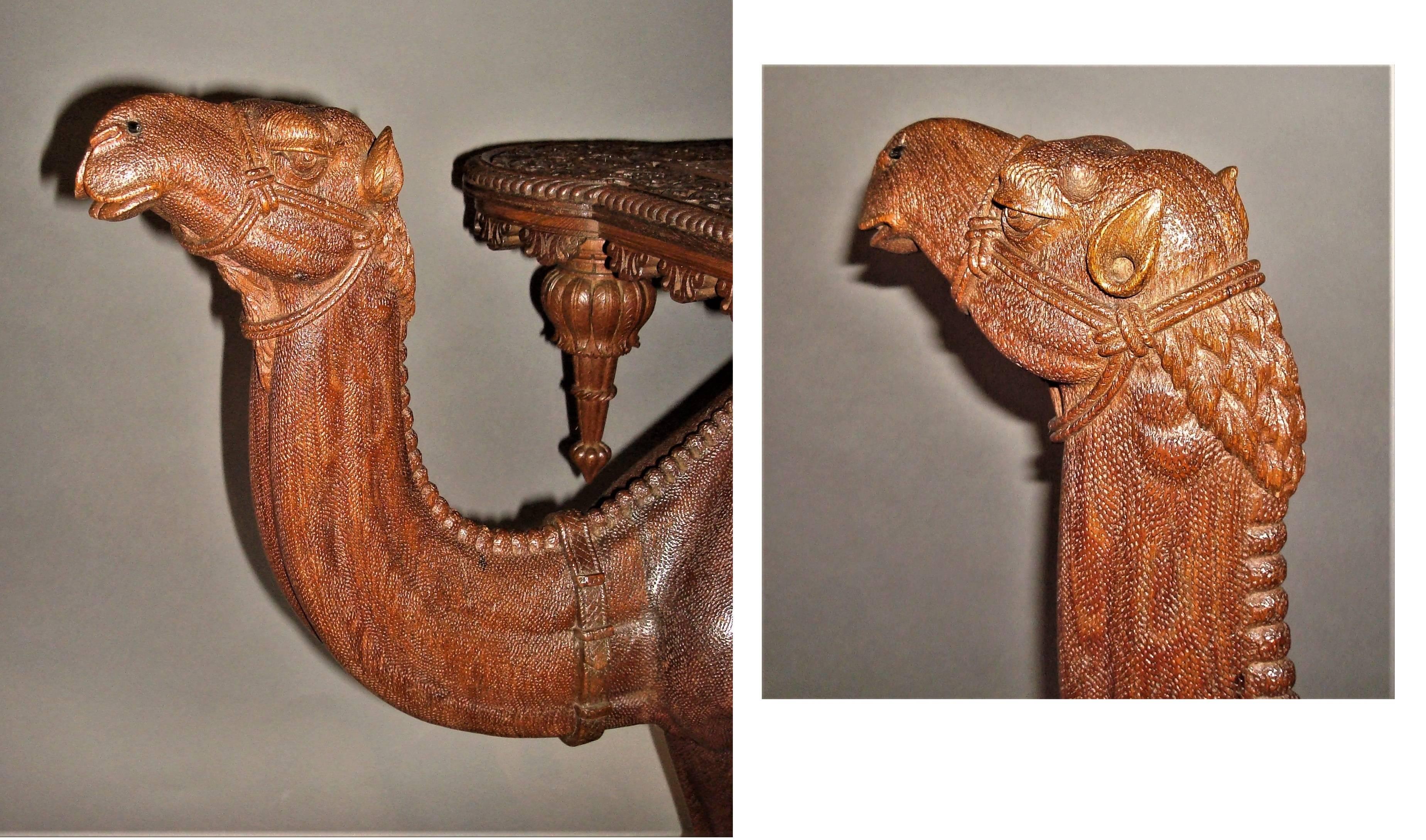 19th Century Anglo-Indian Carved Camel Table 4
