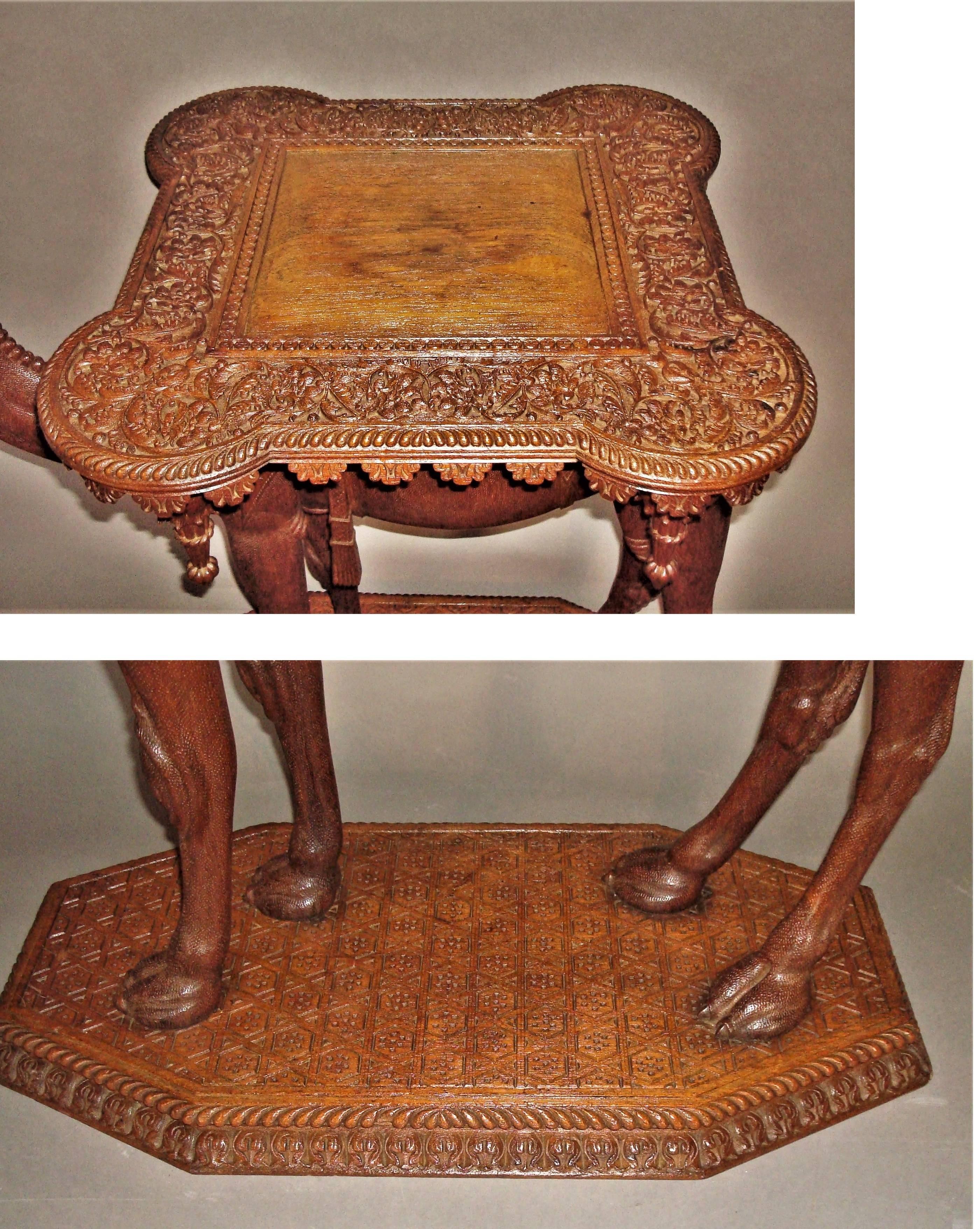 19th Century Anglo-Indian Carved Camel Table 5