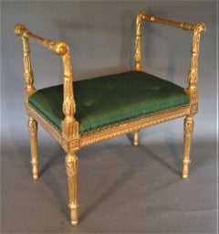 19th Century Neo-Classical Giltwood Stool or Window Seat