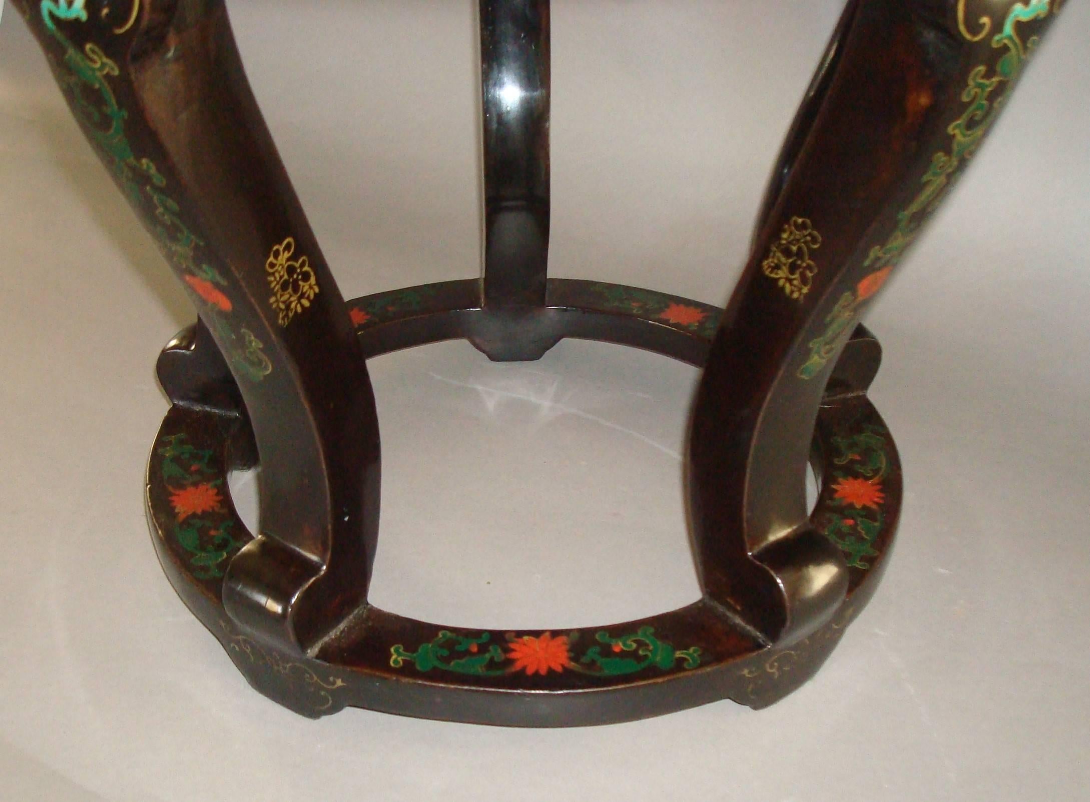 Pair of Chinese Lacquered and Cloisonné Low Tables For Sale 2