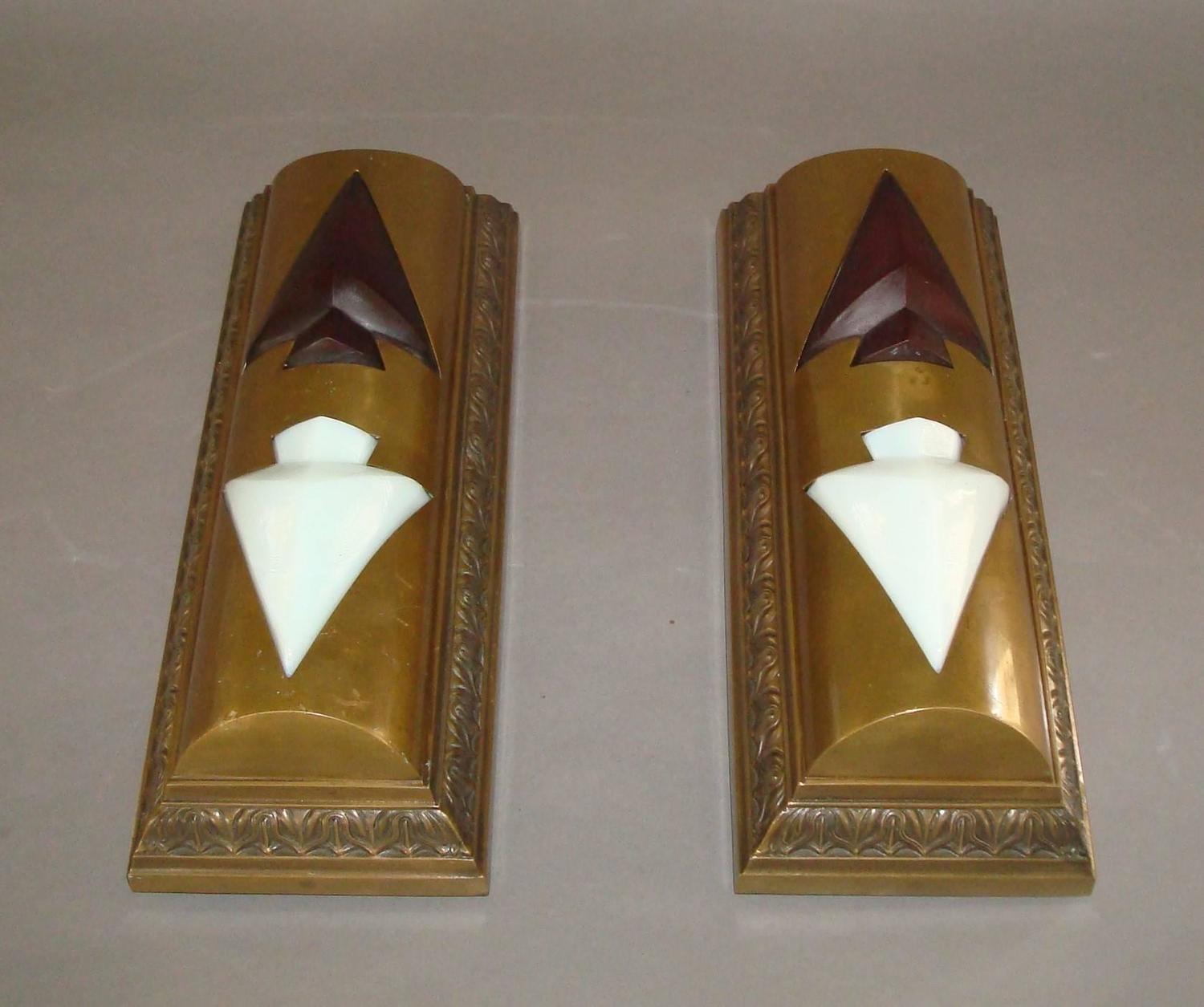 Pair of Bronze Elevator Indicator Lights For Sale at 1stdibs