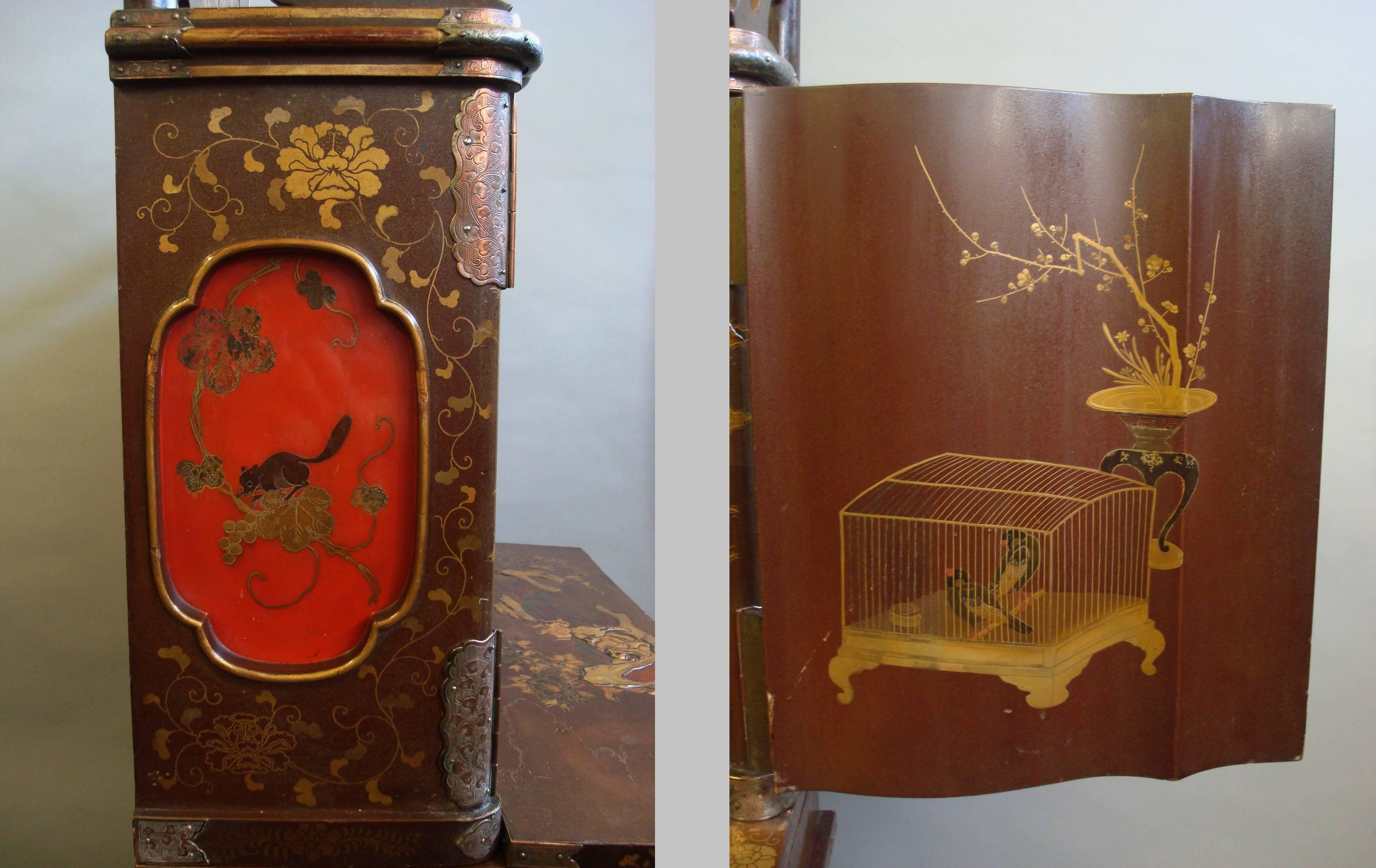 Wood 19th Century Japanese Writing Cabinet For Sale