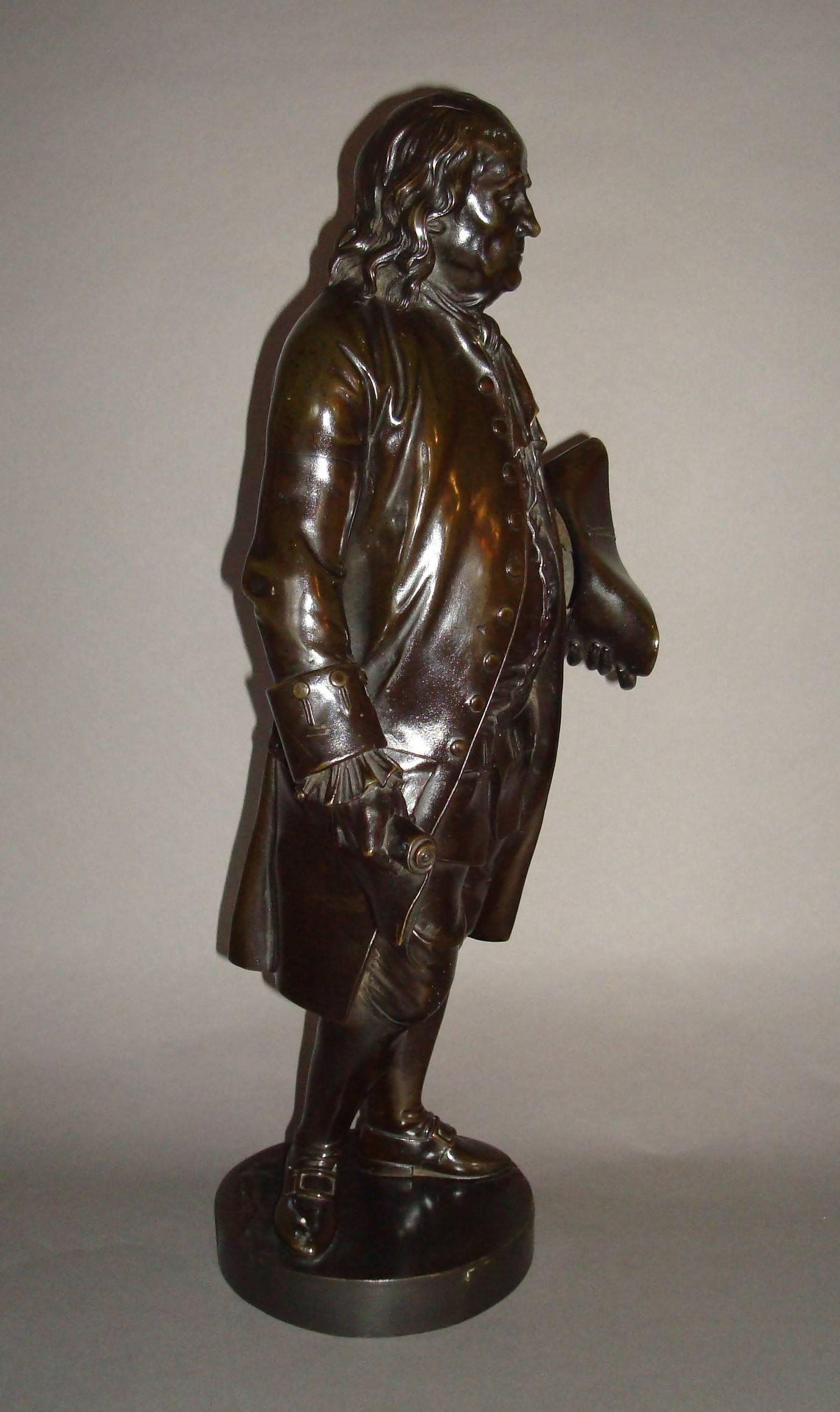 Rare 19th Century Bronze Statue of Benjamin Franklin 2
