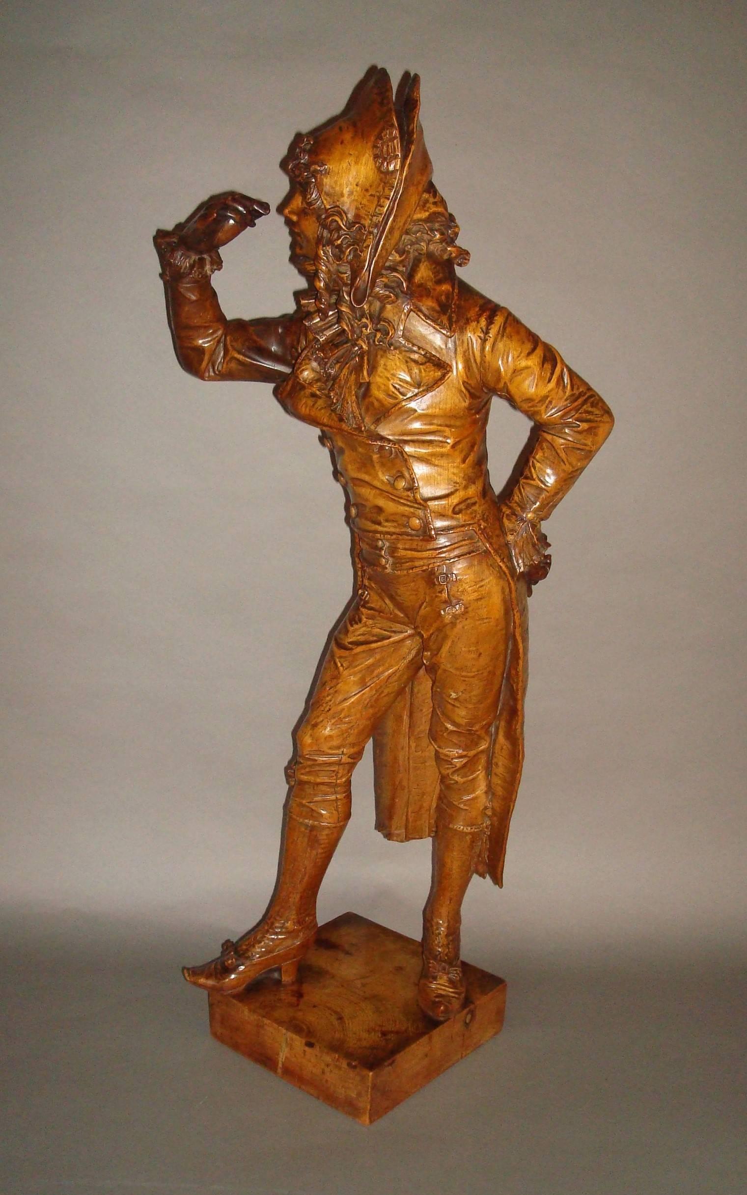 Fine 19th Century Italian Carved Figure of Dandy Gentleman 1