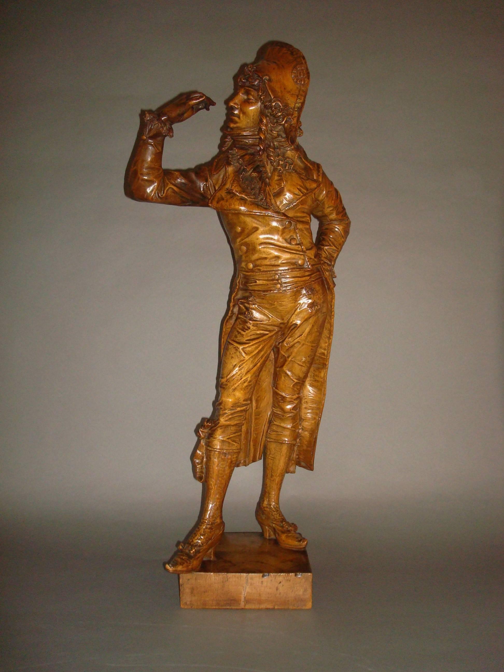 Fine 19th Century Italian Carved Figure of Dandy Gentleman 2