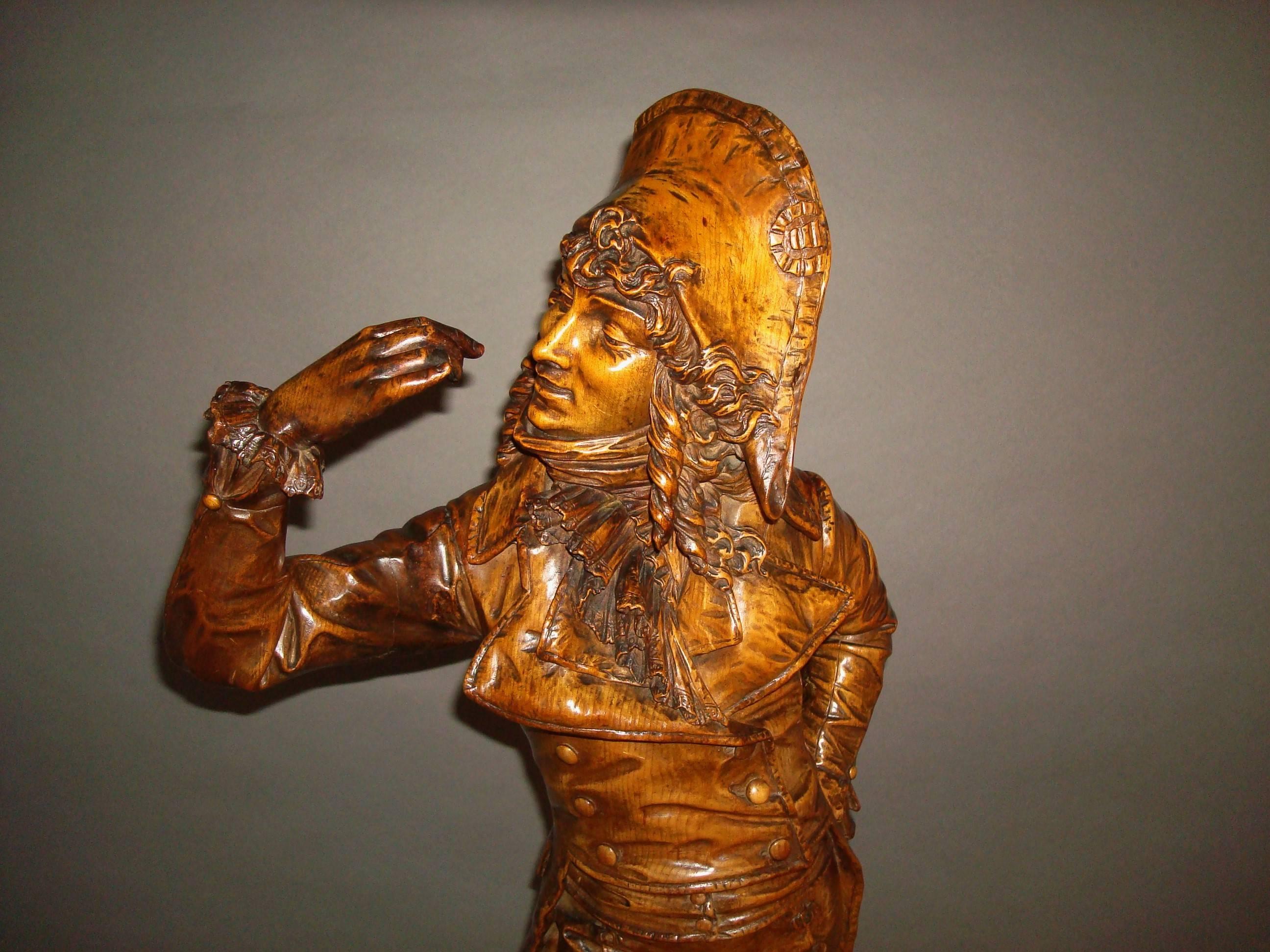 Fine 19th Century Italian Carved Figure of Dandy Gentleman 4