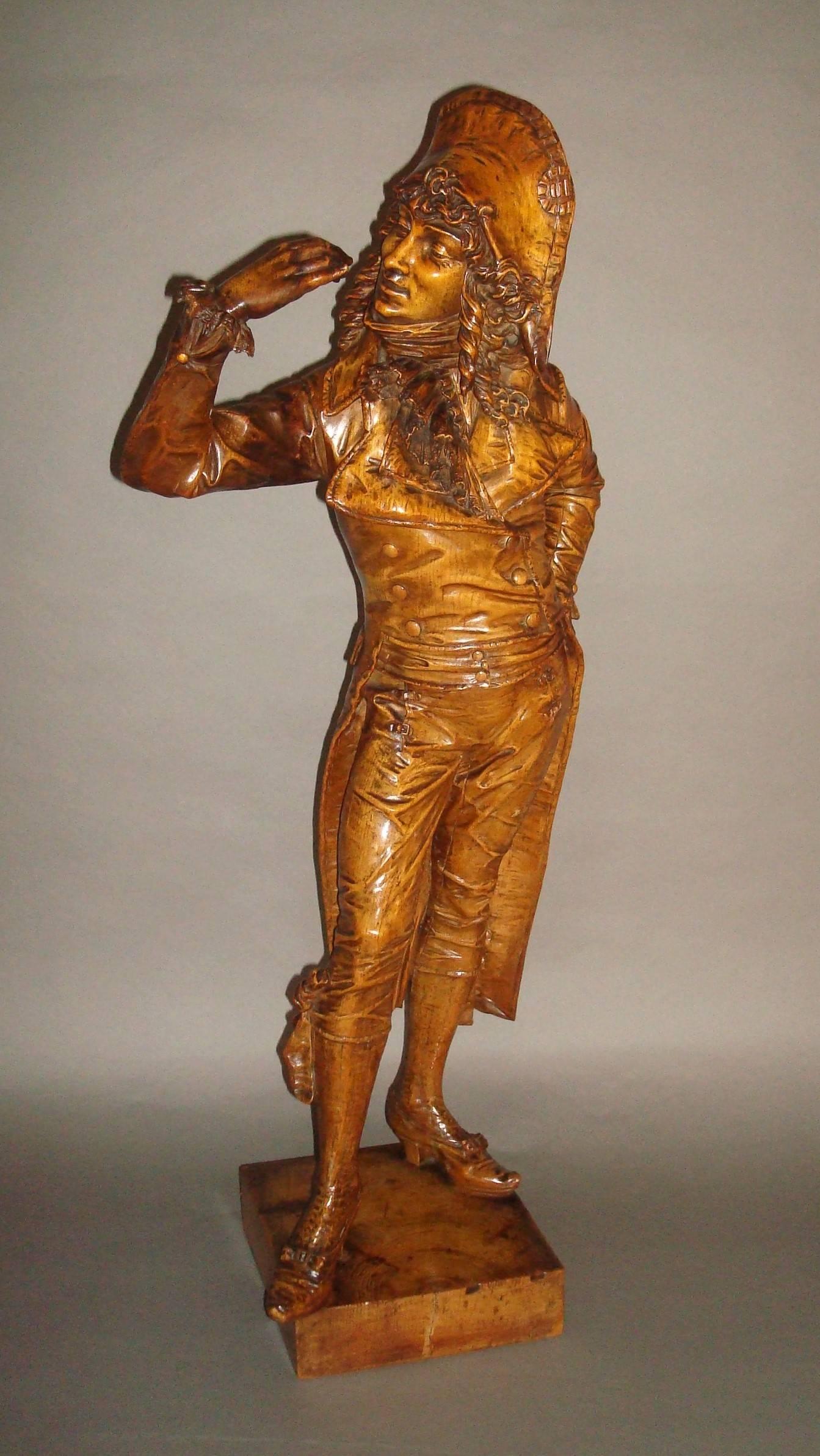 Fine 19th Century Italian Carved Figure of Dandy Gentleman In Excellent Condition In Moreton-in-Marsh, Gloucestershire