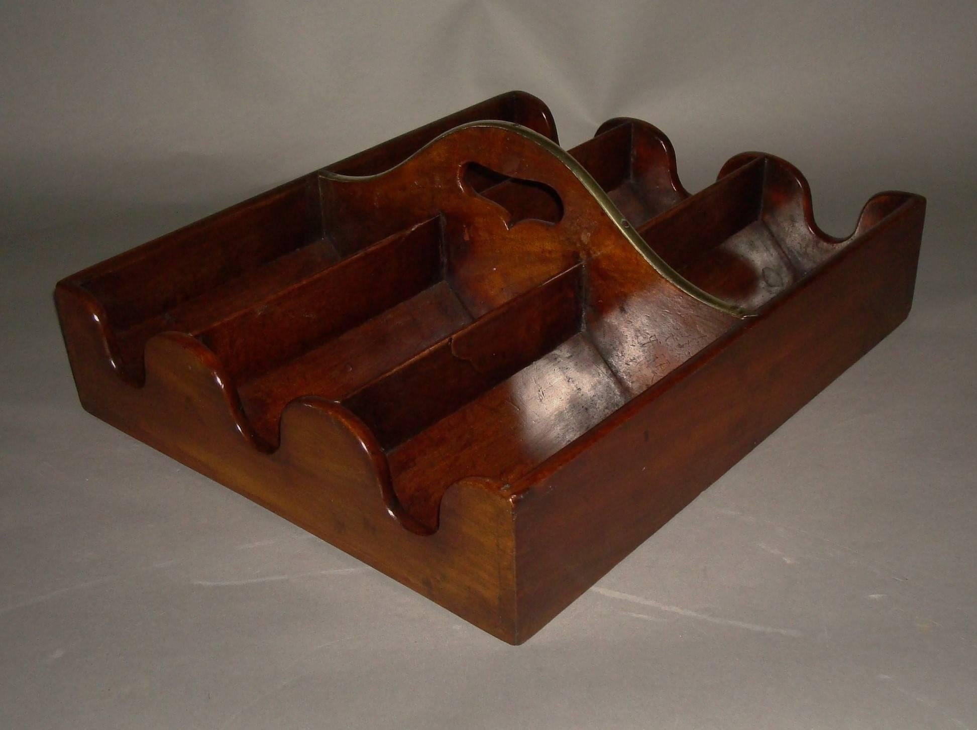 Unusual George III Mahogany Bottle Carrier on Stand 3