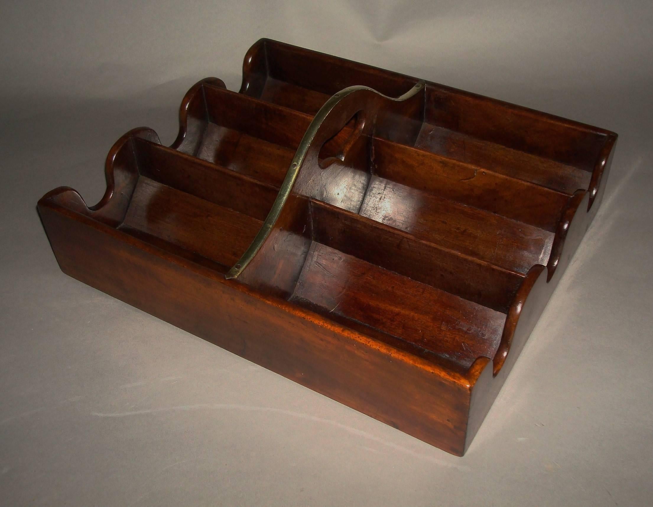 Unusual George III Mahogany Bottle Carrier on Stand 2