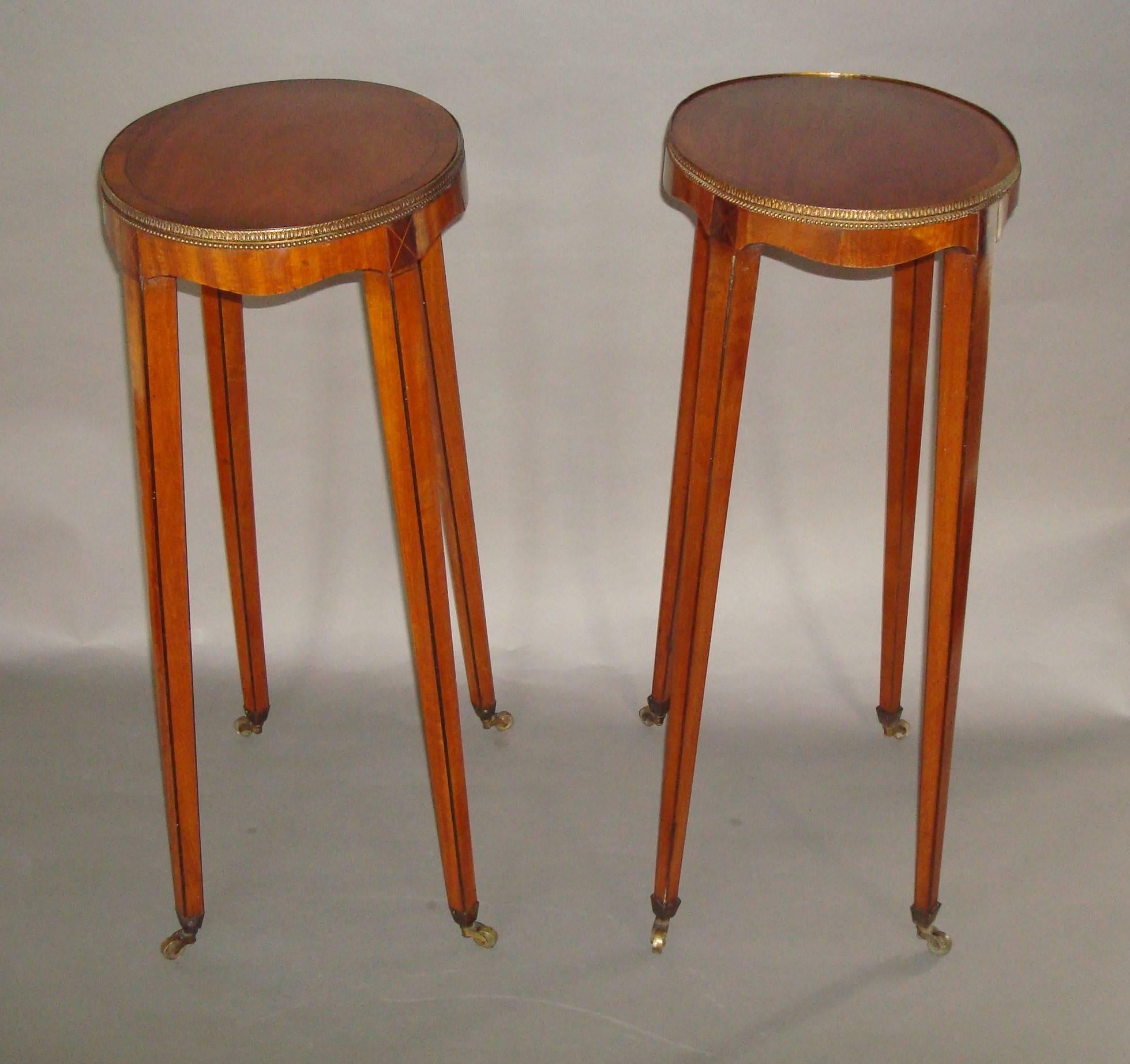 Elegant George III Matched Pair of Satinwood Urn Stands For Sale 2
