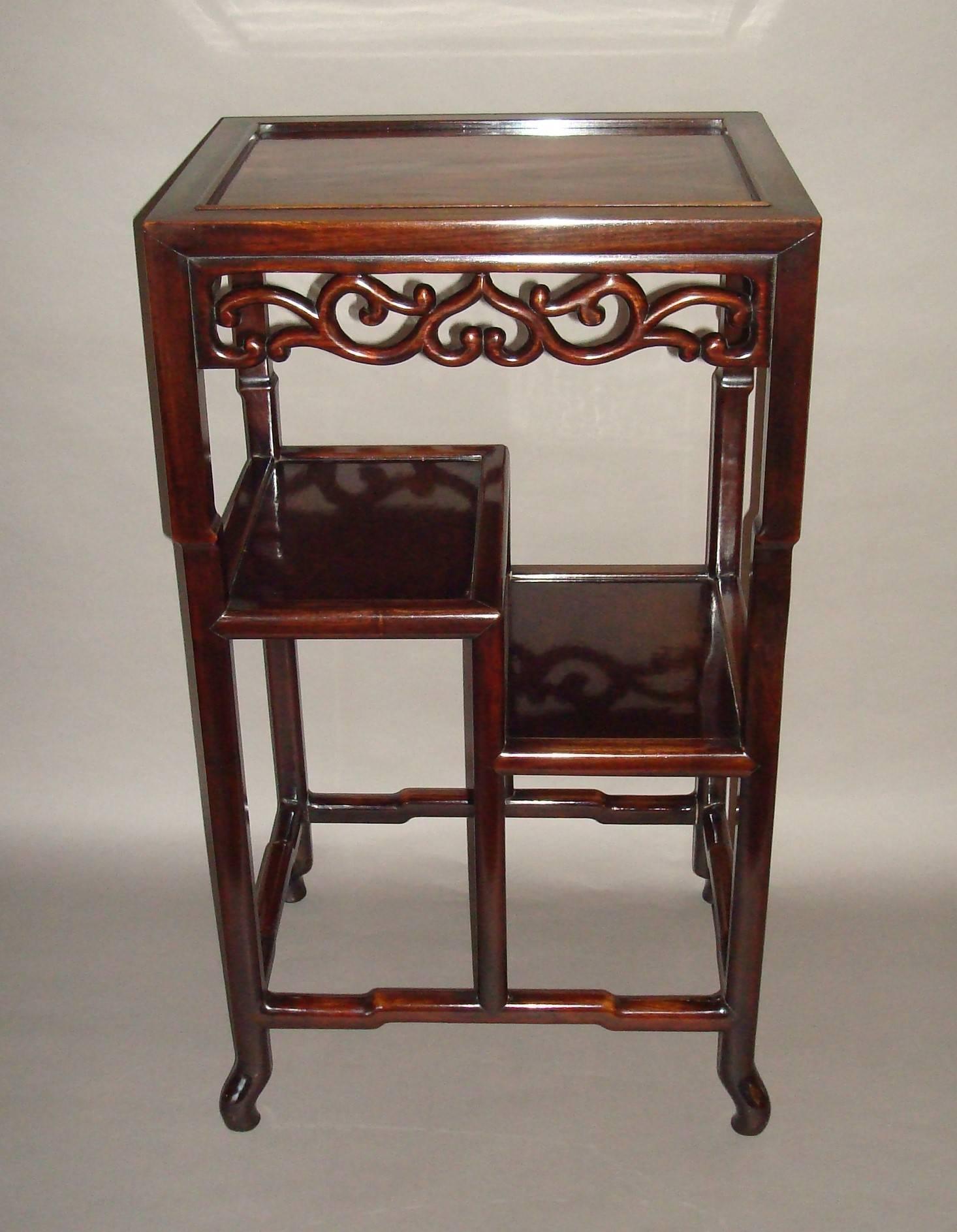 19th Century Chinese Hongmu Stand For Sale 4