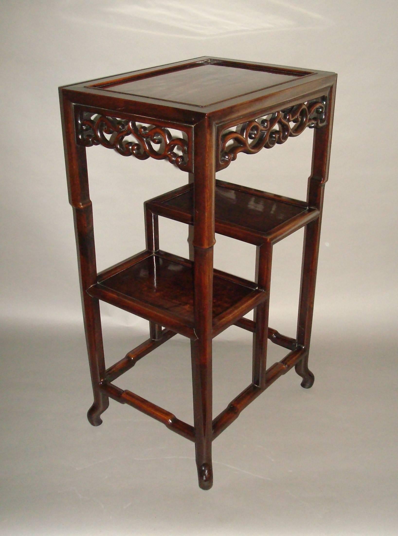 Chinoiserie 19th Century Chinese Hongmu Stand For Sale