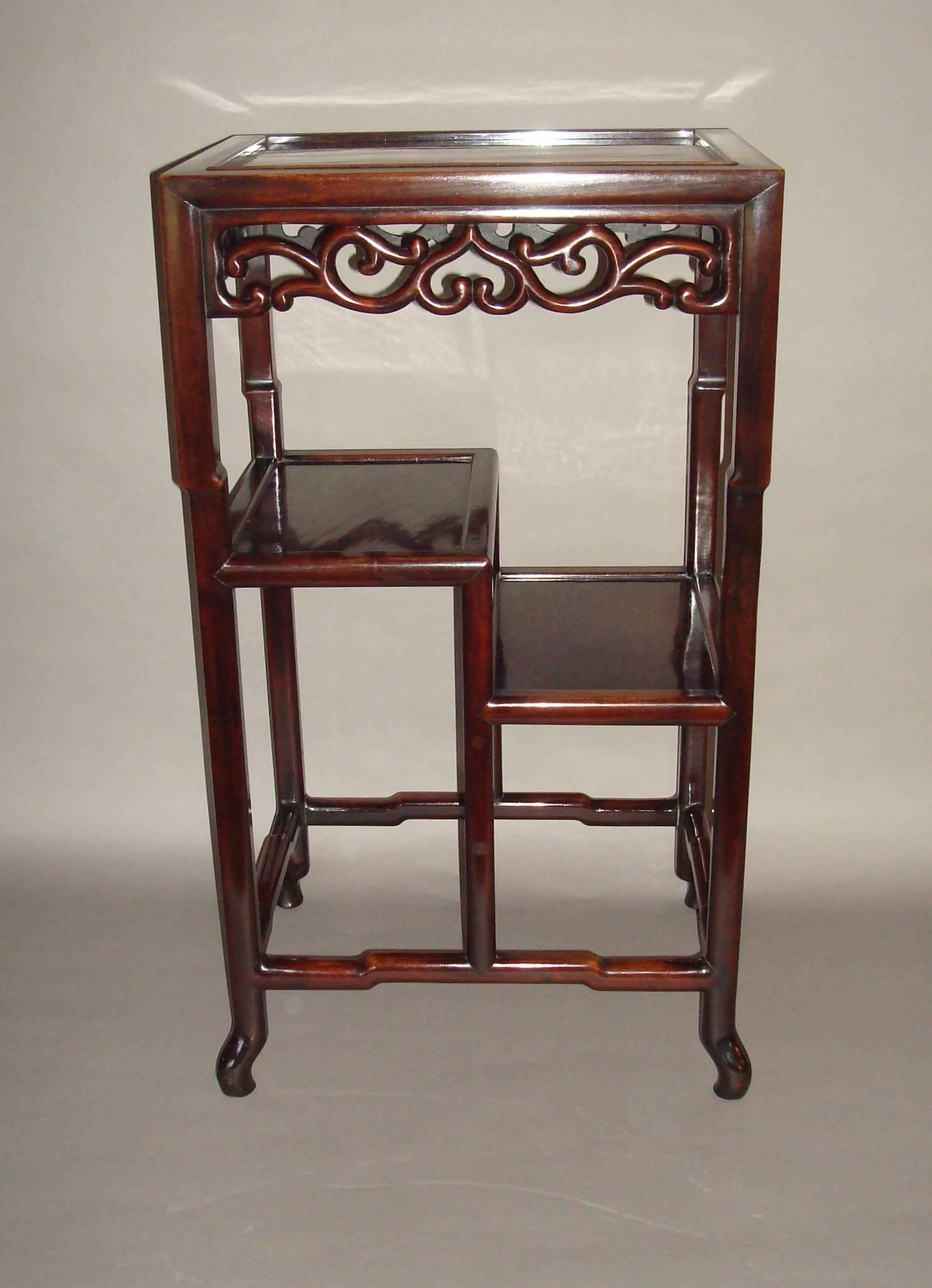 19th Century Chinese Hongmu Stand For Sale 3