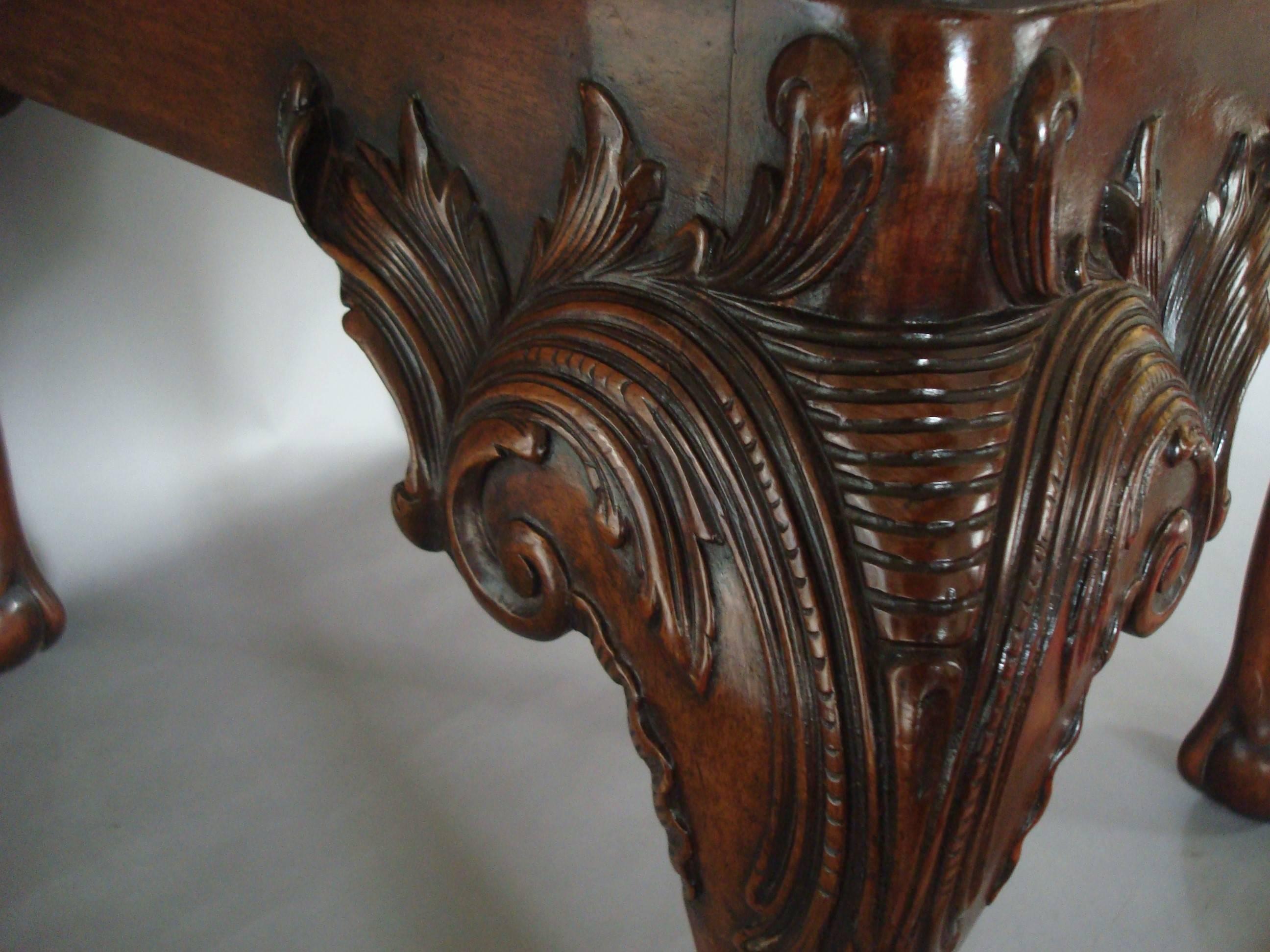 Mid-19th Century 19th Century Carved Mahogany Stool in George II Manner