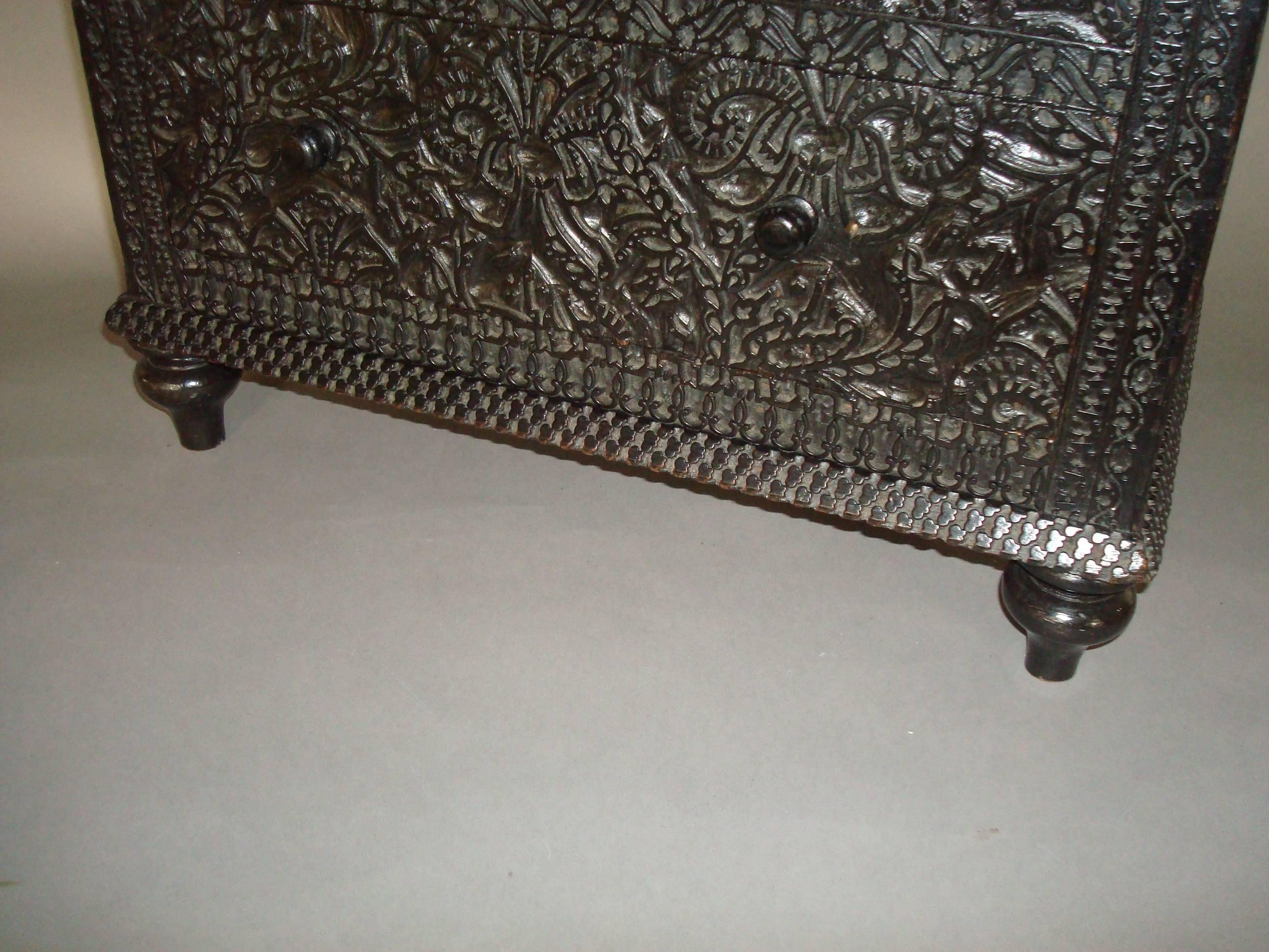 19th Century Black Miniature Chest of Drawers For Sale 4
