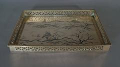 Rare 19th Century Chinese Paktong Rectangular Tray