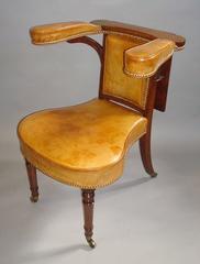 Regency Mahogany and Leather Library or Reading Chair