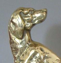 Pair of 19th Century Brass Retriever Doorstops/Door Porters