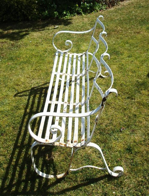 Regency Wrought Iron Garden Seat/ Bench For Sale at 1stDibs